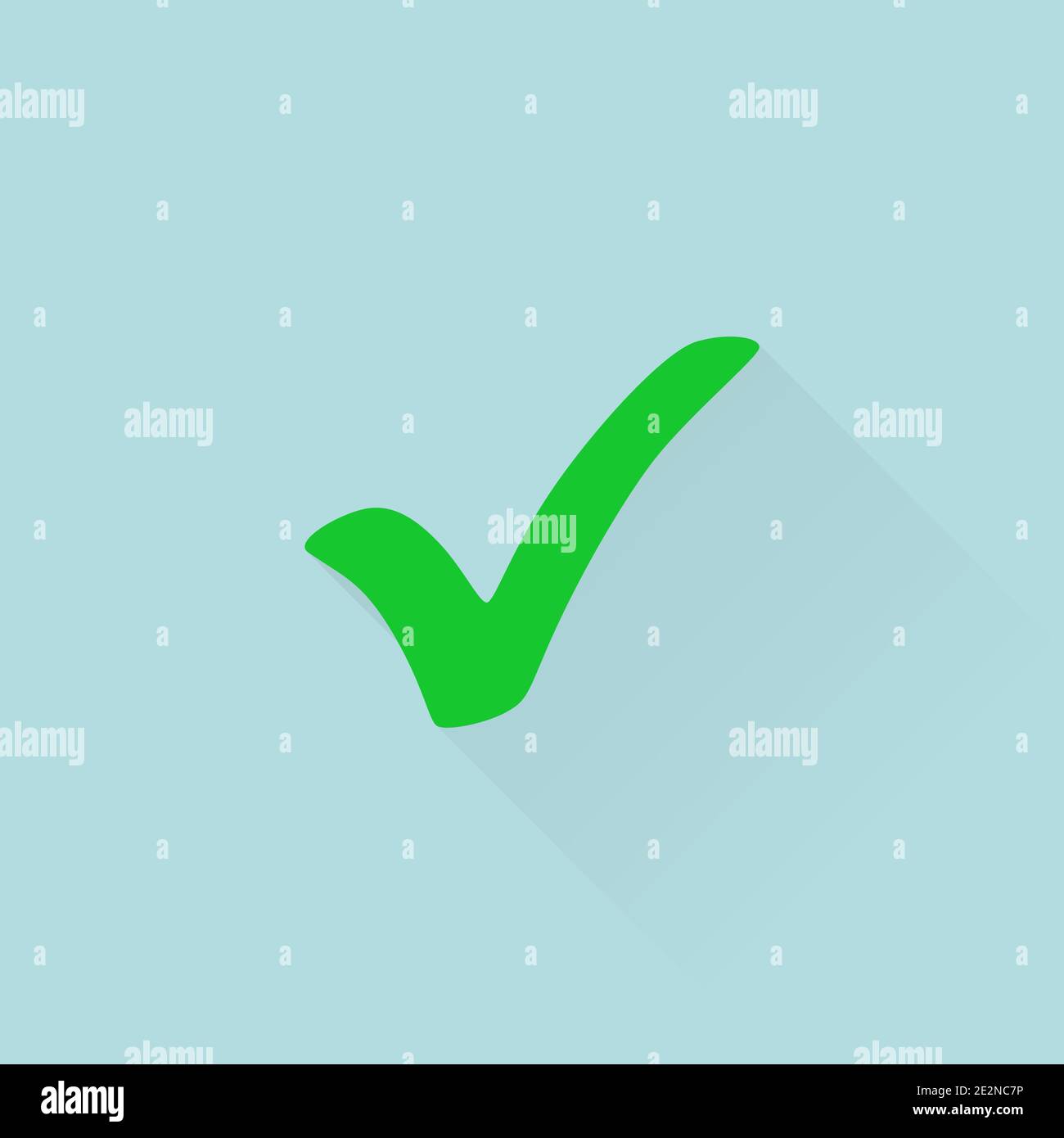 Check Mark icon on blue background in flat style Stock Vector Image ...
