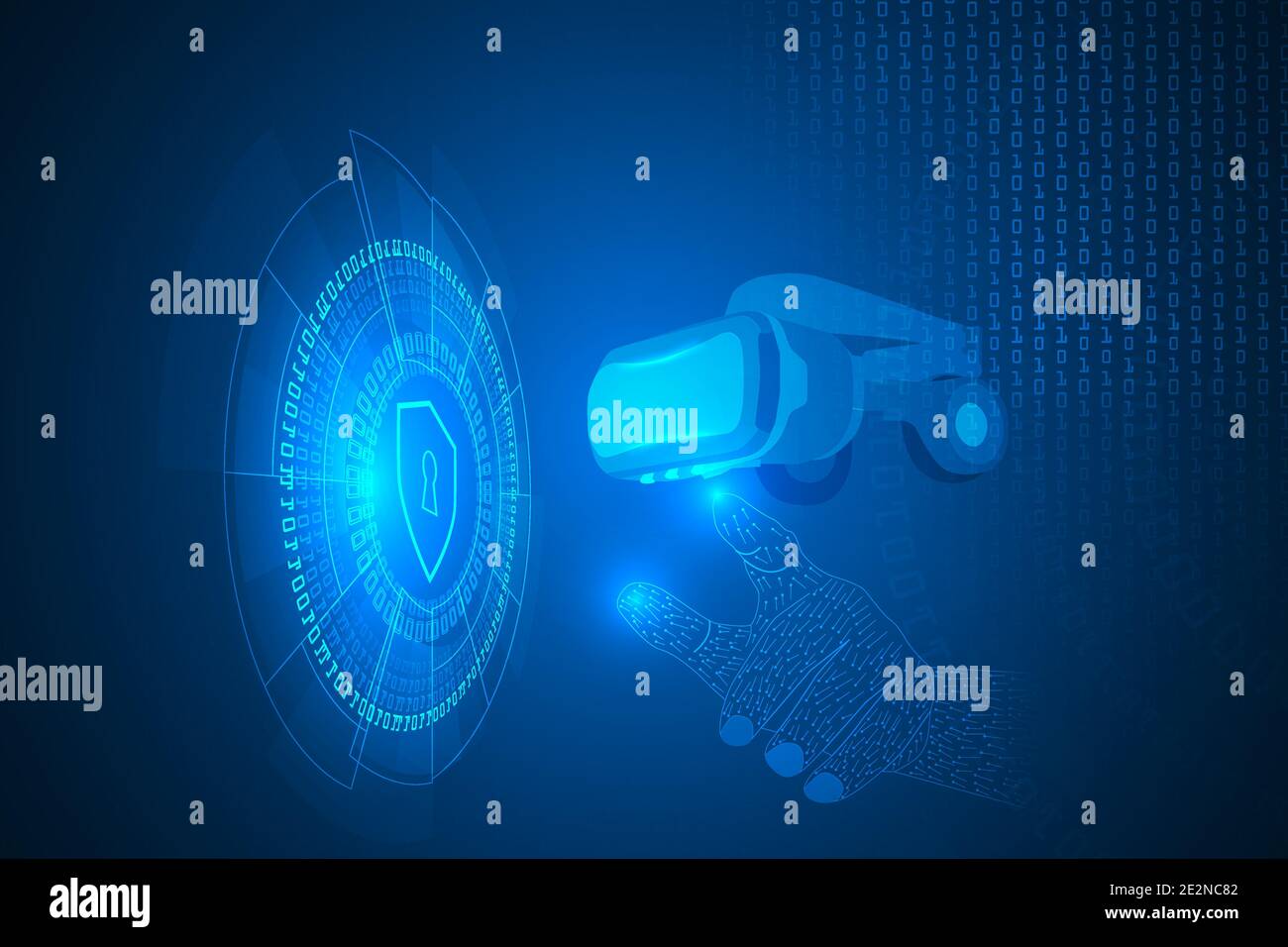 virtual reality with security technology abstract background Stock