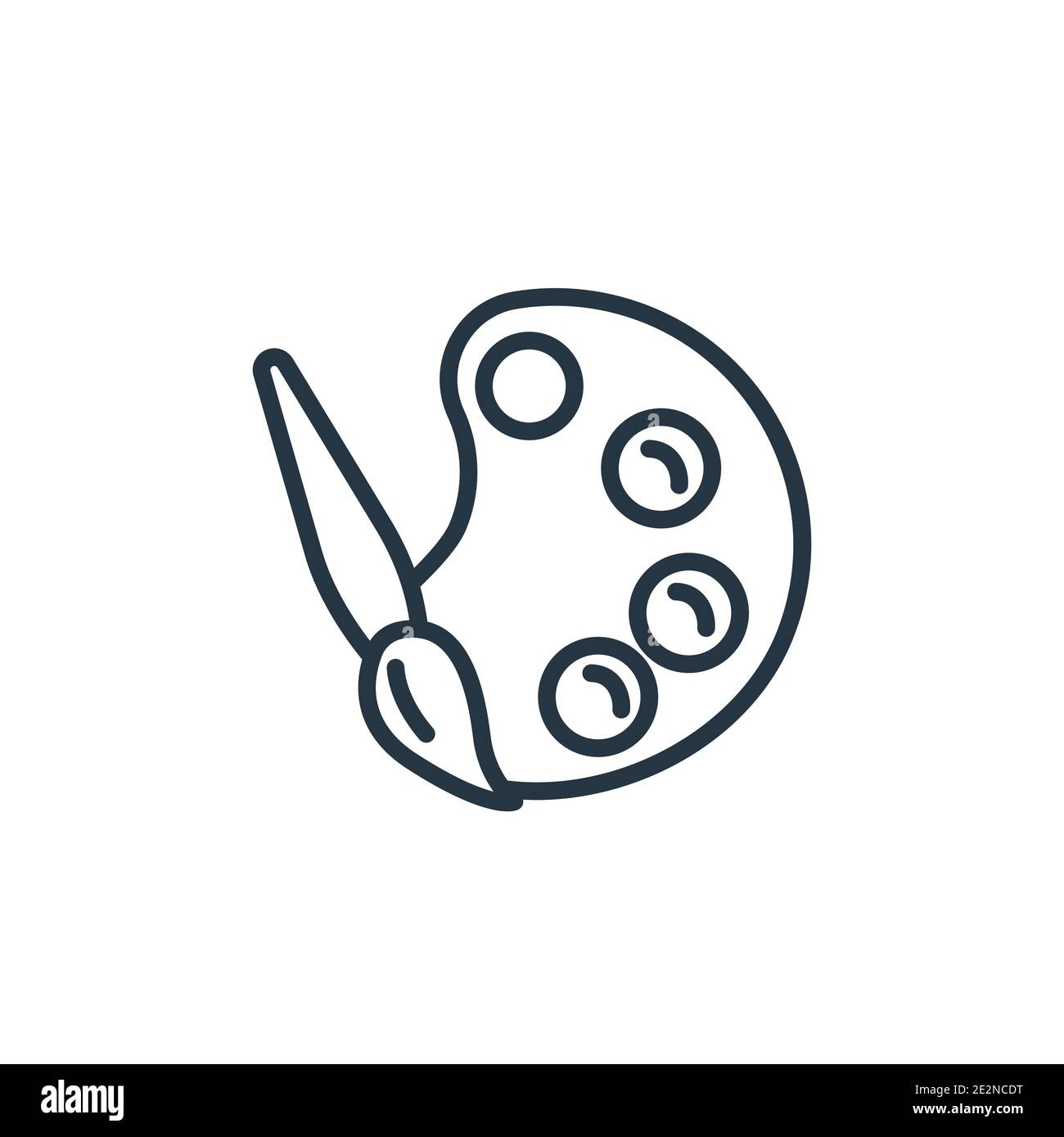 Paint palette outline vector icon. Thin line black paint palette icon