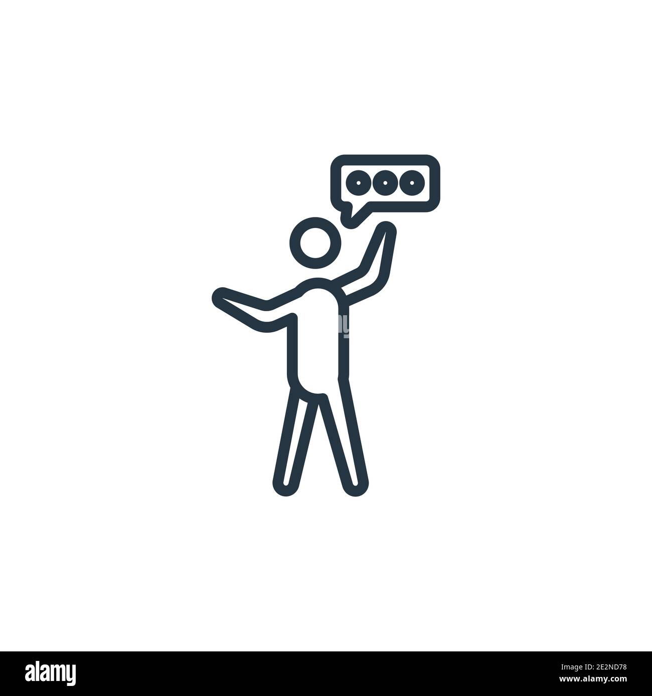 Amazing human outline vector icon. Thin line black amazing human icon ...
