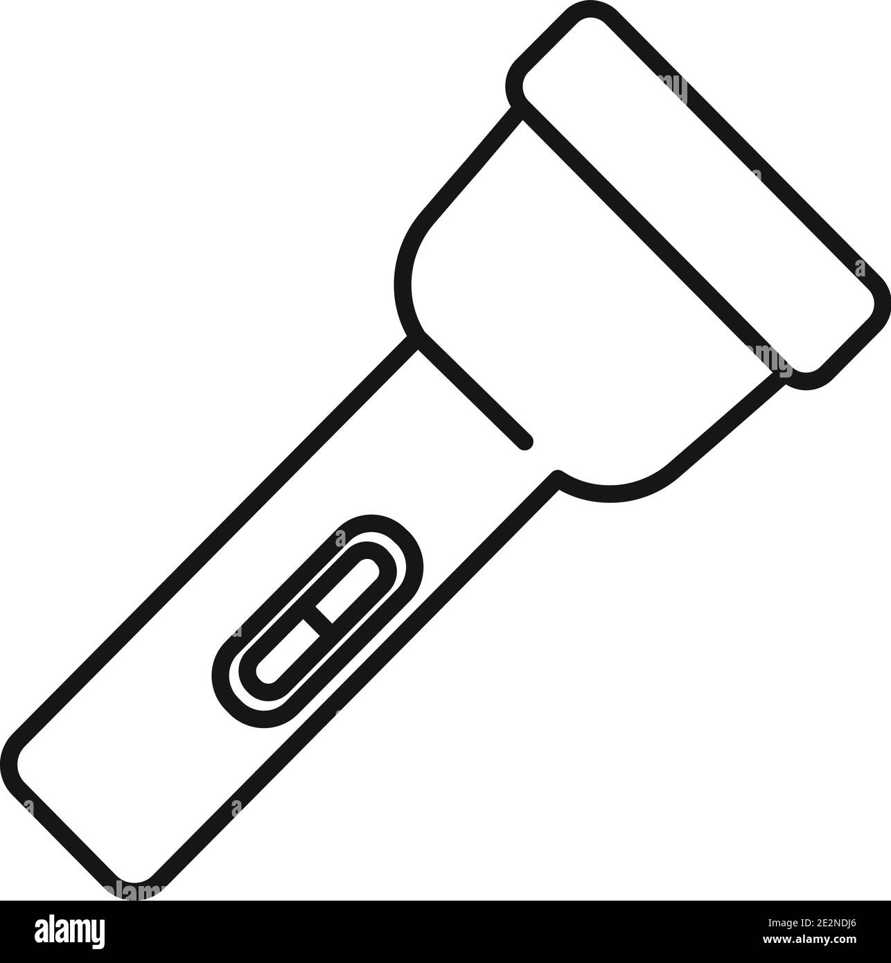 Industrial climber flashlight icon, outline style Stock Vector