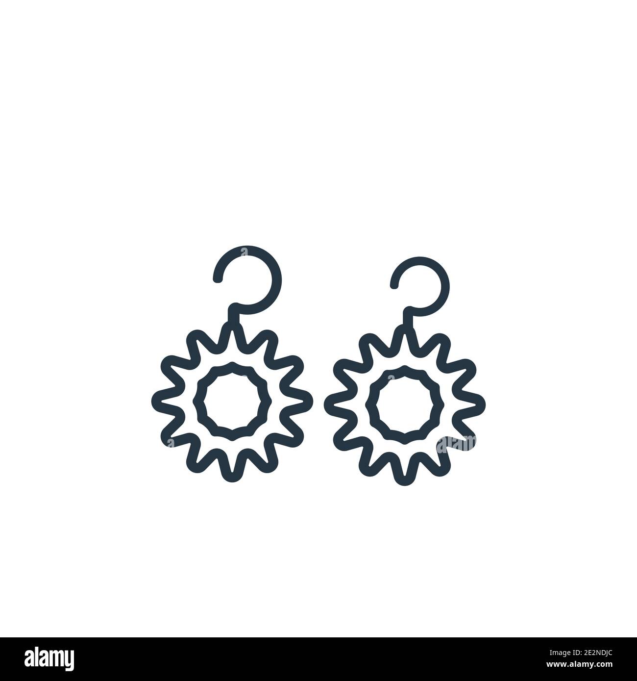 Dangling earrings outline vector icon. Thin line black dangling earrings icon, flat vector simple element illustration from editable fashion concept i Stock Vector