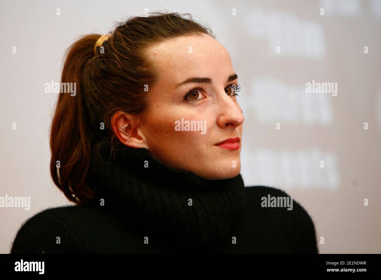 French actress Salome Stevenin presents the DVD of her film 'Comme Une  Etoile Dans La Nuit' in Furet du Nord library in Lille, north of France, on  Febuary 24th, 2010. Photo by