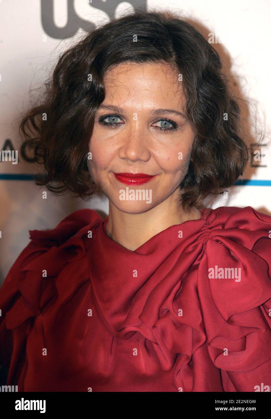 Actress Maggie Gyllenhaal arriving for The USA Network's Character Approved cocktail reception in New York City, NY, USA on February 25, 2010. Photo by Charles Guerin/ABACAPRESS.COM Stock Photo