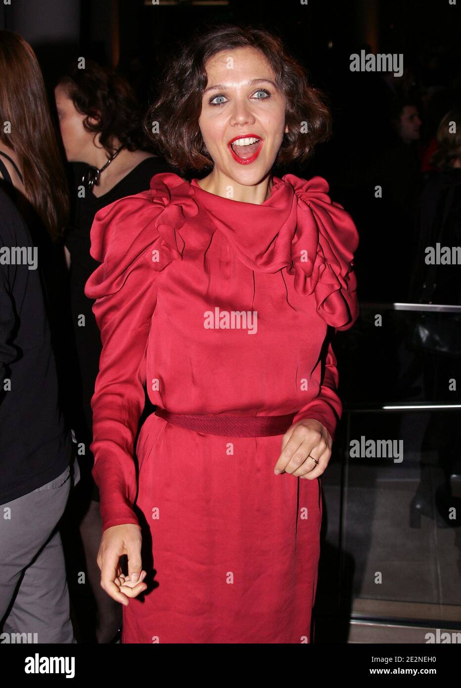 Actress Maggie Gyllenhaal arriving for The USA Network's Character Approved cocktail reception in New York City, NY, USA on February 25, 2010. Photo by Charles Guerin/ABACAPRESS.COM Stock Photo