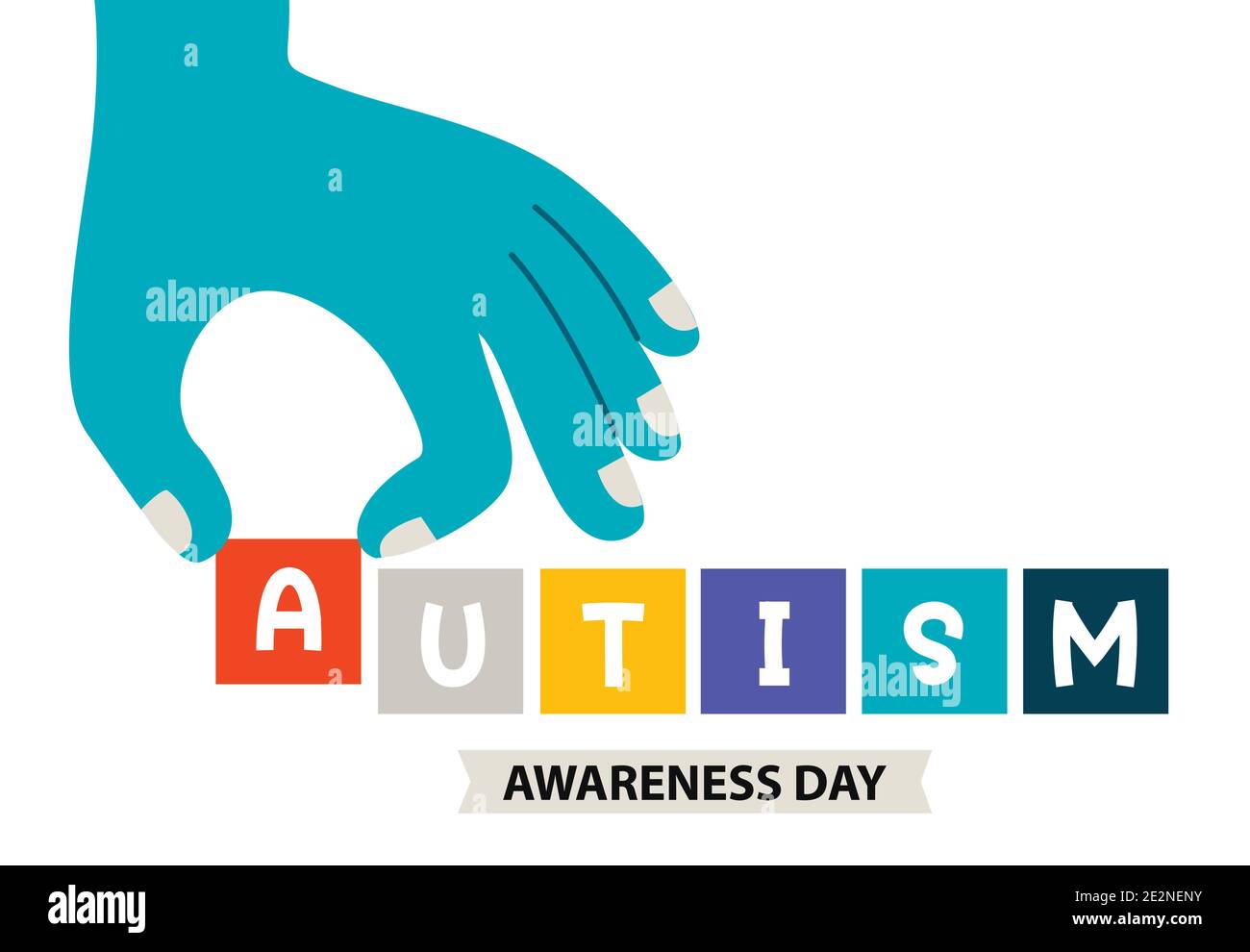 Concept Drawing of Autism Awareness Stock Vector