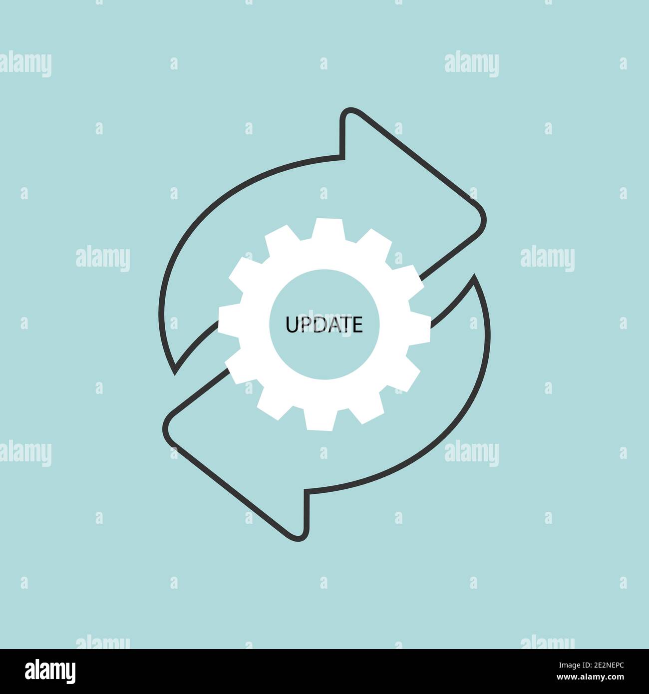 Update icon concept in flat style on blue background. Eps10 Stock Vector