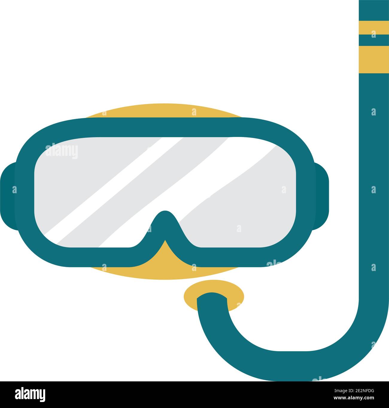snorkel mask icon over white background, colorful design, vector ...