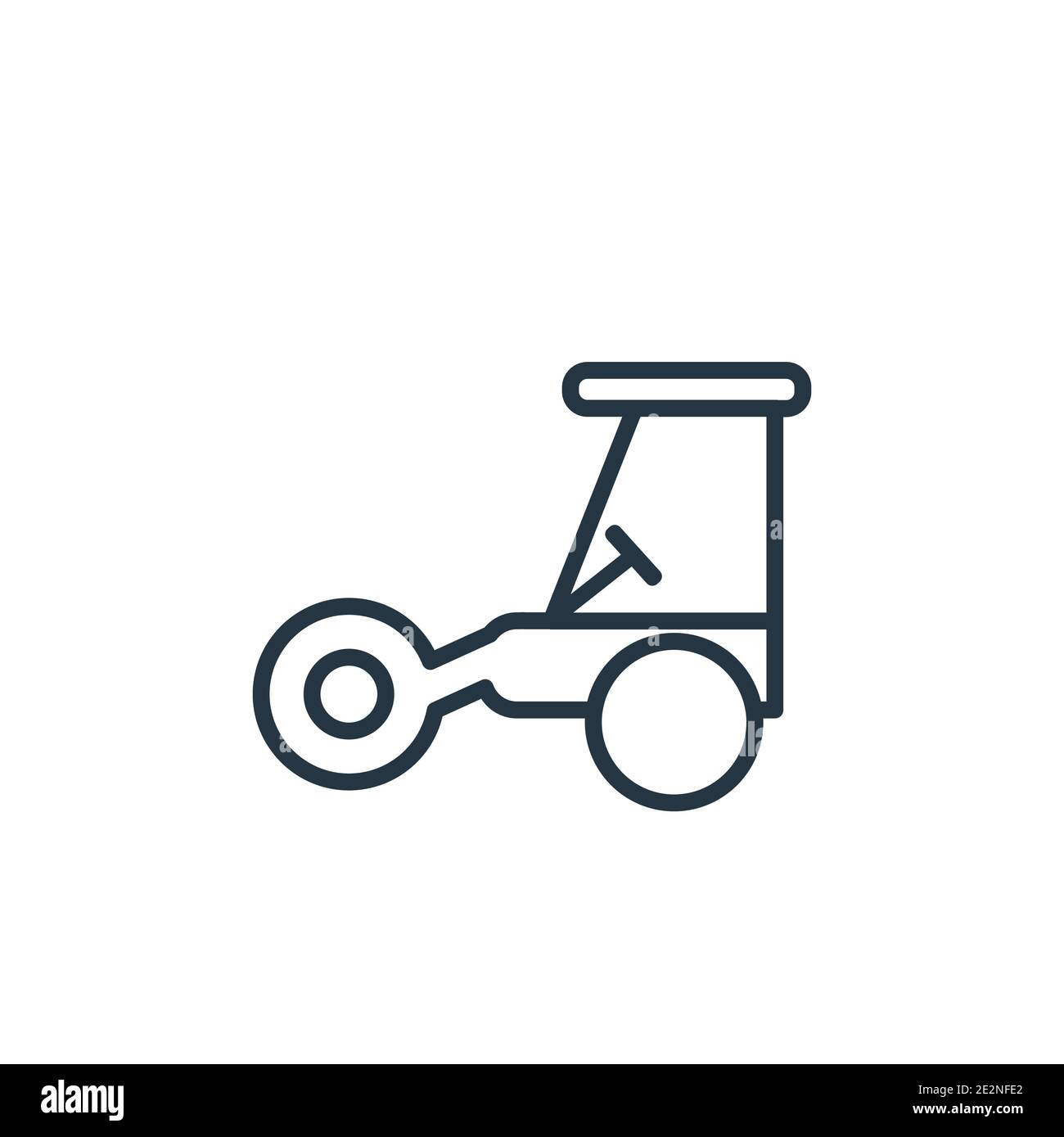 Road roller outline vector icon. Thin line black road roller icon, flat vector simple element illustration from editable tools concept isolated stroke Stock Vector