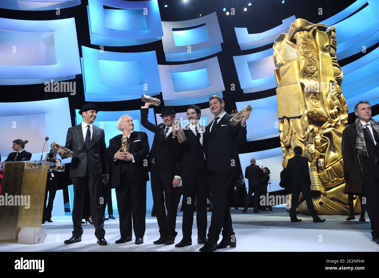 The winners on stage during the 35th Cesar Film Awards ceremony held at