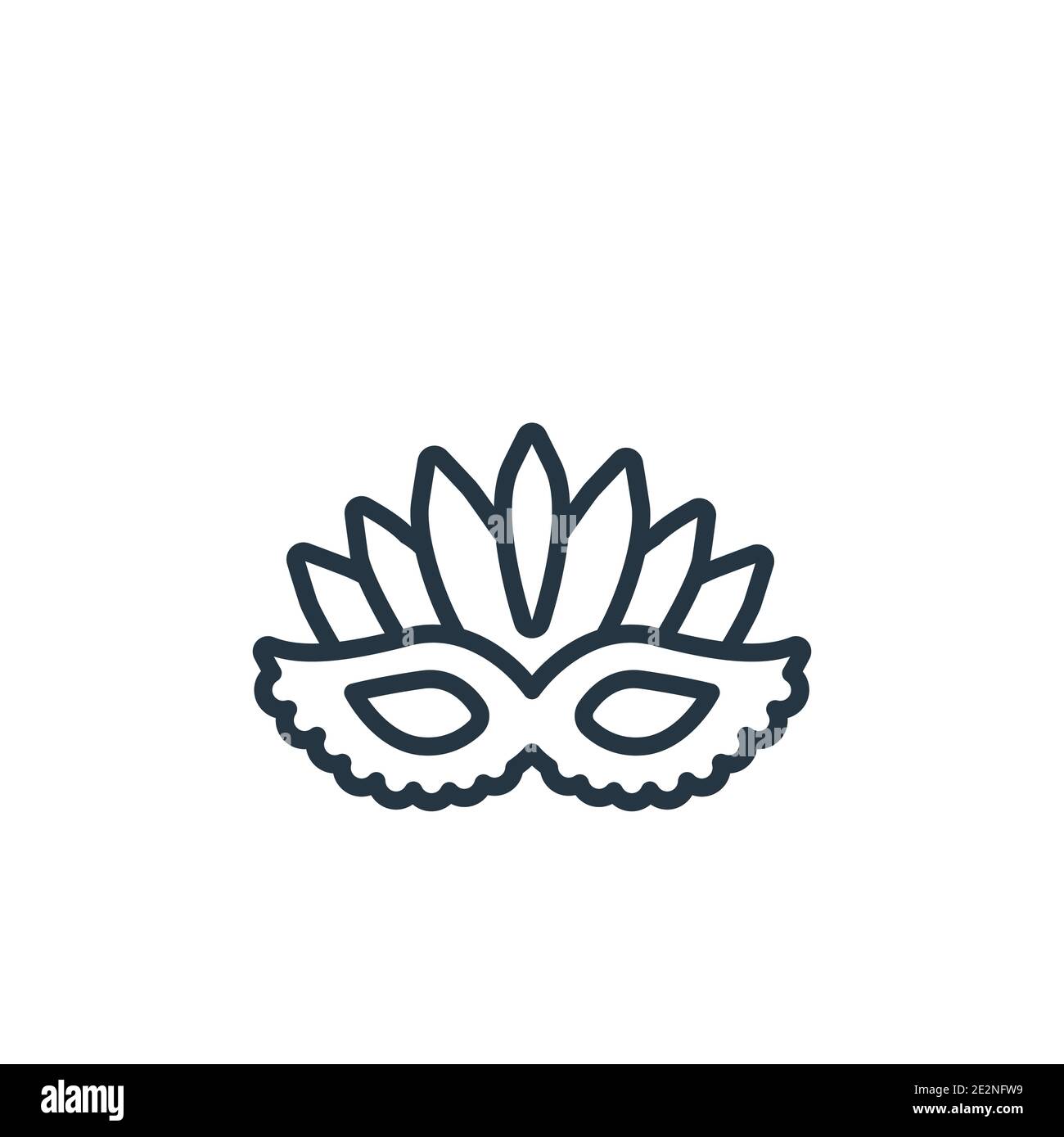 Mask for brazil carnival celebration outline vector icon. Thin line ...