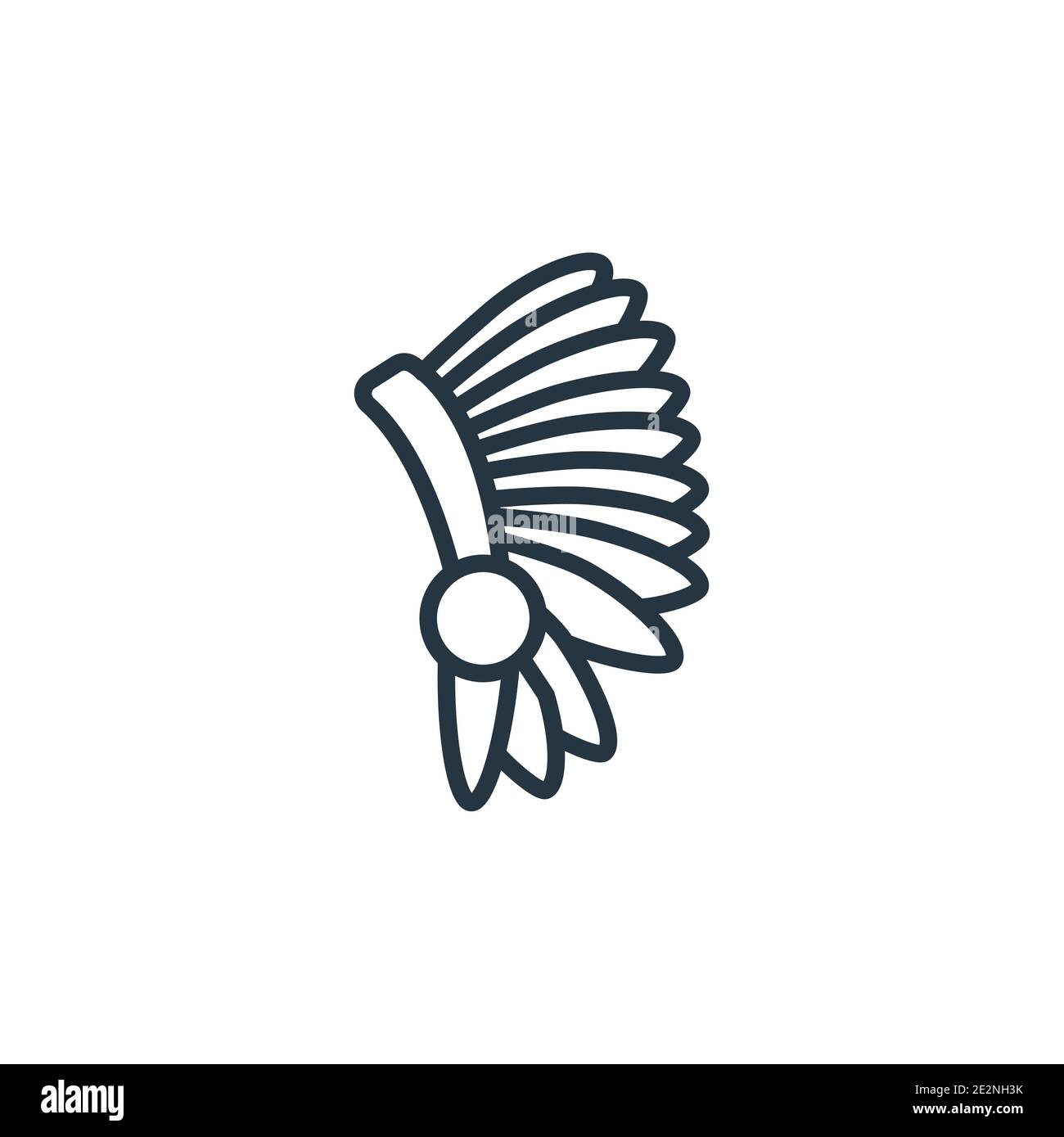 Indian headdress outline vector icon. Thin line black indian headdress