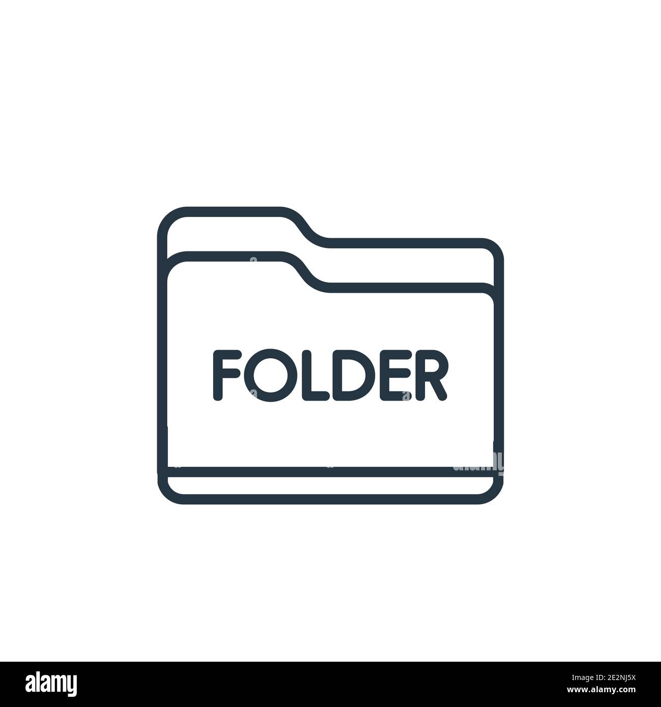 Black folder outline vector icon. Thin line black black folder icon ...