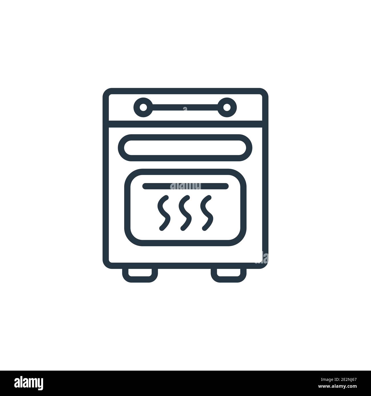 Convection oven outline vector icon. Thin line black convection oven