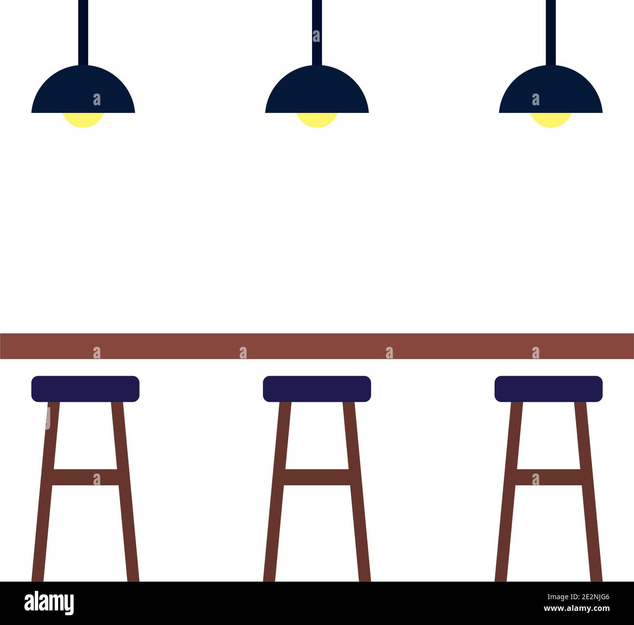 bars bar with lamps and chairs over white background, colorful design, vector illustration Stock Vector