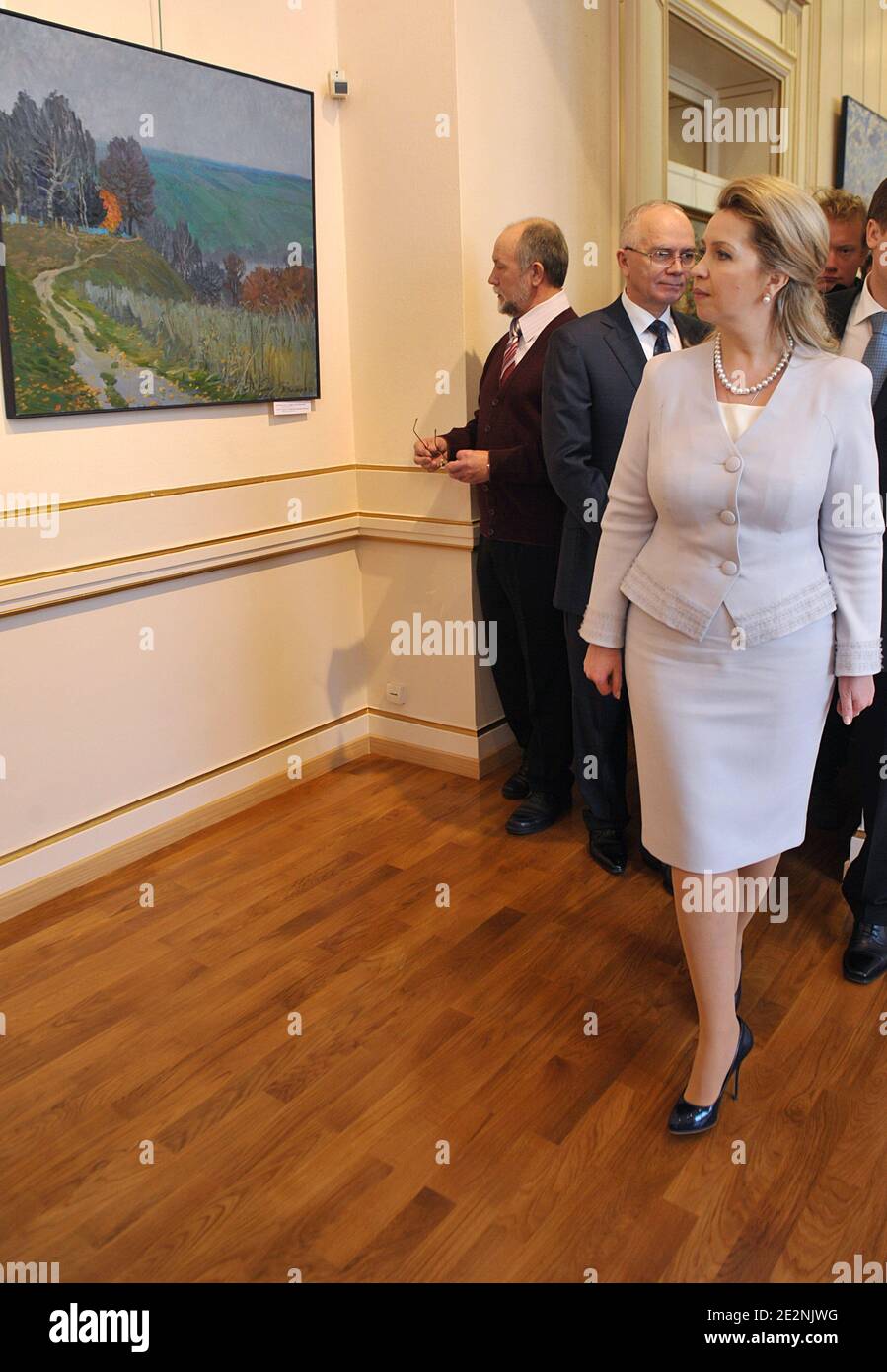 Russia's First Lady Svetlana Medvedeva visits the Exhibition 'Une Fenetre Sur La Russie' at the Russian Culture and Science Center in Paris, France on March 2, 2010. Photo by Giancarlo Gorassini/ABACAPRESS.COM Stock Photo