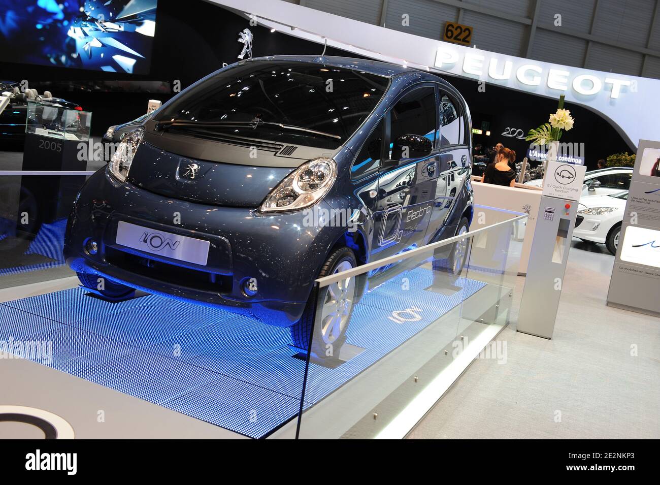 The Peugeot ion electric is on display during the 80th International Motor Show in Geneva, Switzerland on March 2, 2010. Photo by Loona/ABACAPRESS.COM Stock Photo