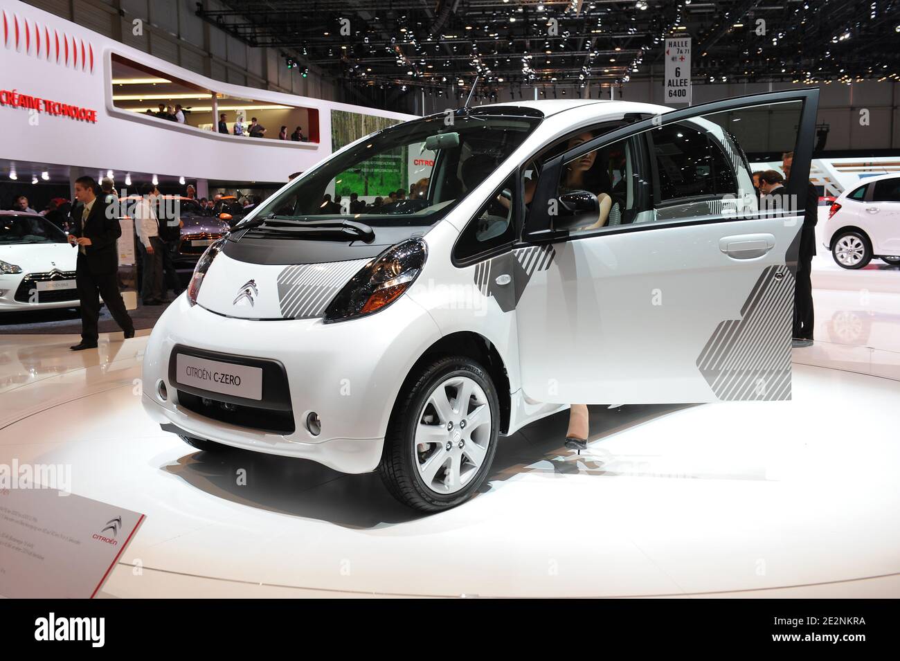 The new Citroen C - Zero is on display during the 80th International Motor Show in Geneva, Switzerland on March 2, 2010. Photo by Loona/ABACAPRESS.COM Stock Photo