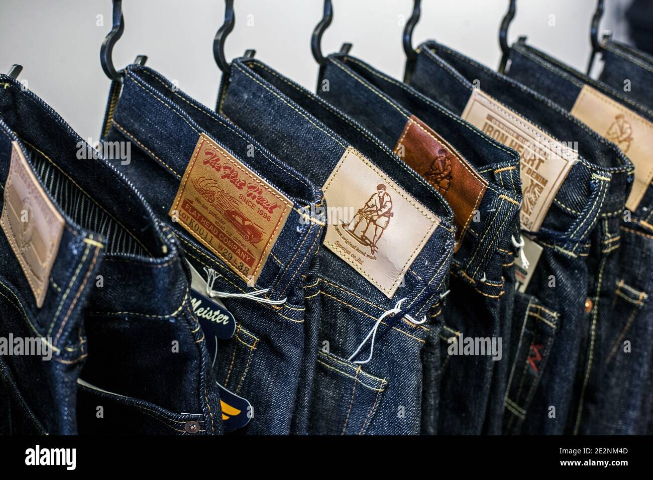 GREAT BRITAIN / England /London / Raw denim jeans Stock Photo