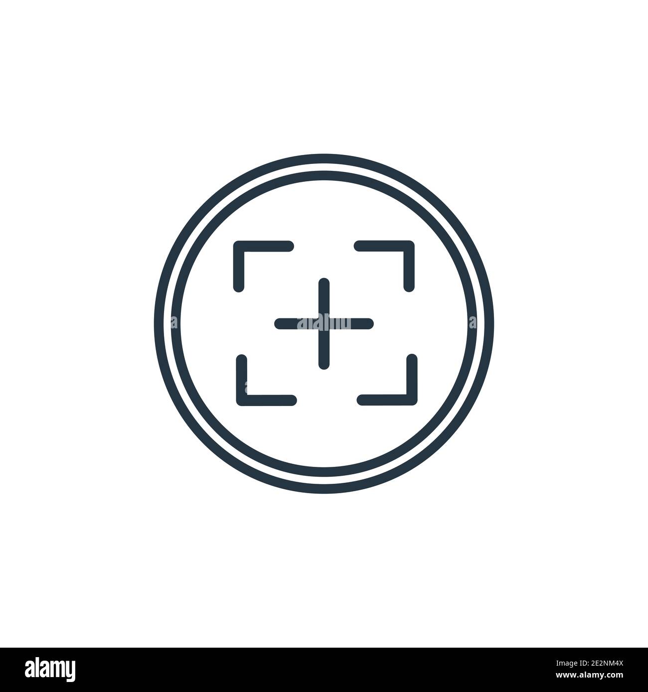 Camera screen outline vector icon. Thin line black camera screen icon, flat vector simple element illustration from editable electronic stuff fill con Stock Vector