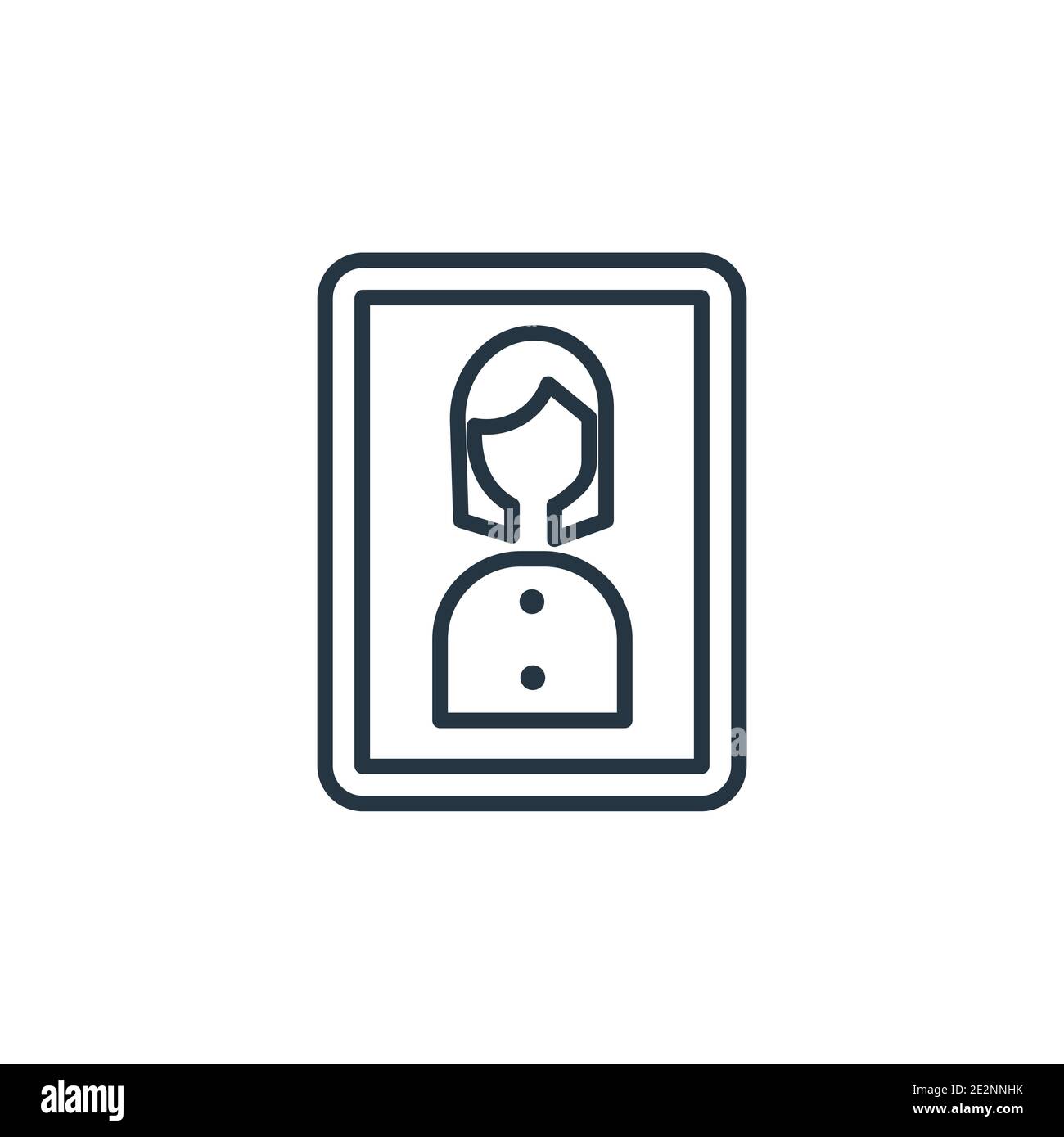 Portrait outline vector icon. Thin line black portrait icon, flat ...