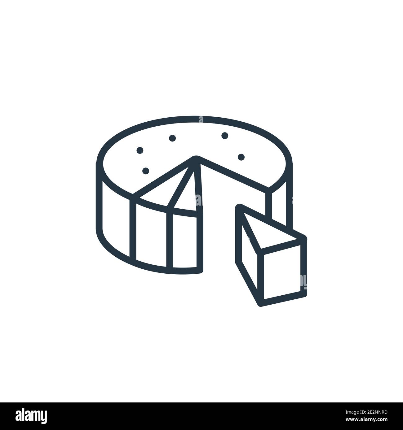 Goat cheese outline vector icon. Thin line black goat cheese icon, flat vector simple element