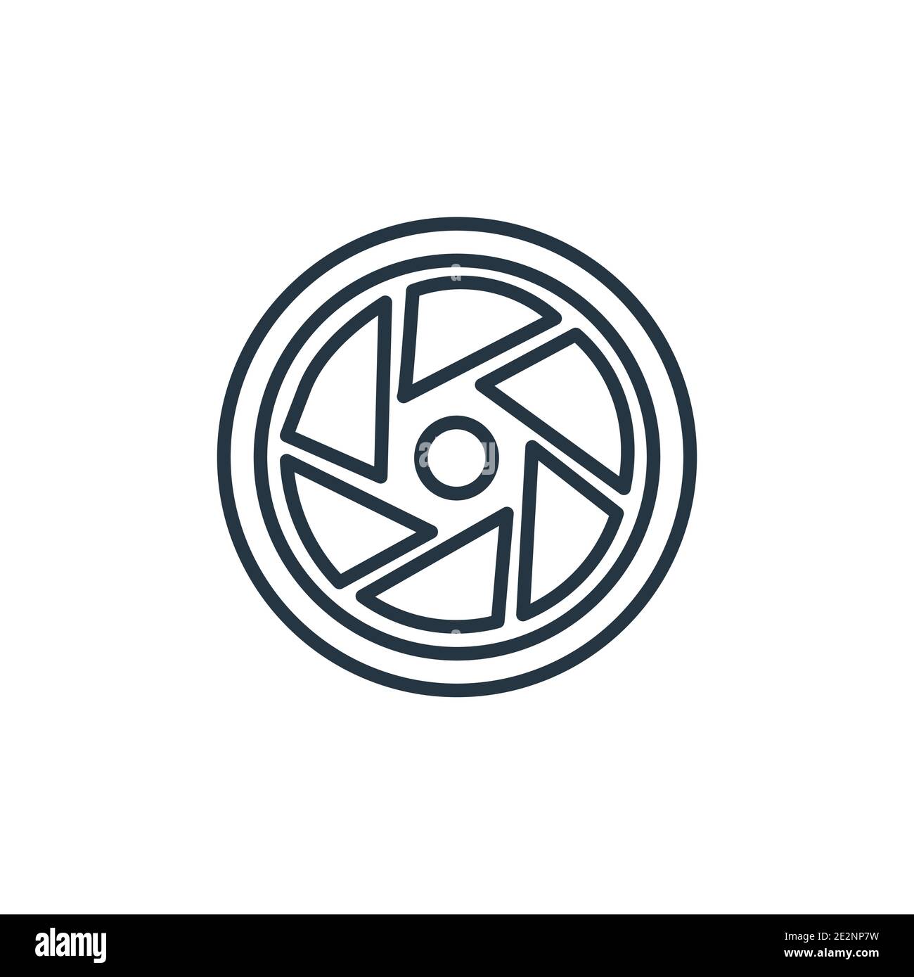 Objective outline vector icon. Thin line black objective icon, flat