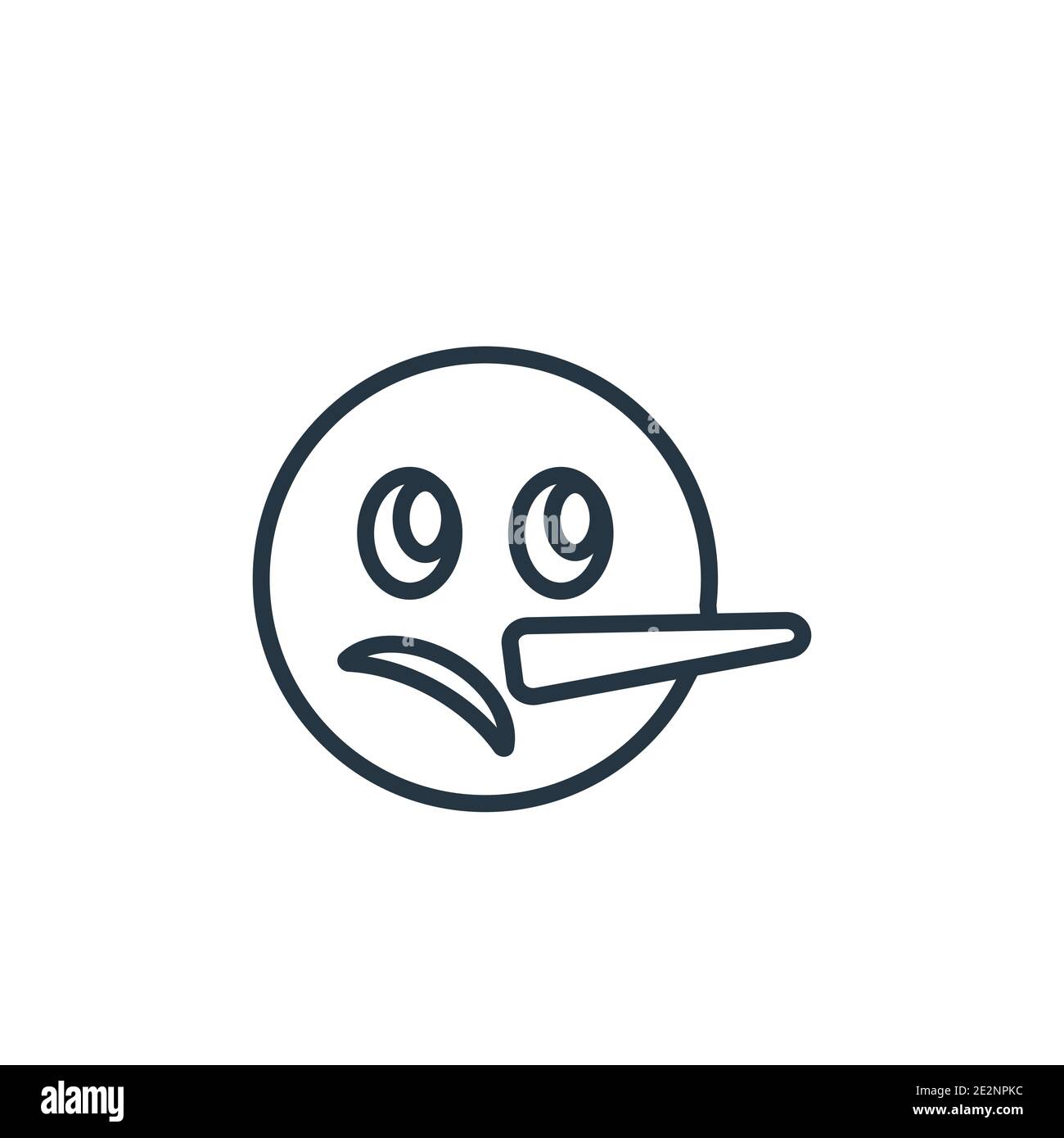 Clipart Cartoon of a Lying Lie Face Emoji Emoticon With Long 