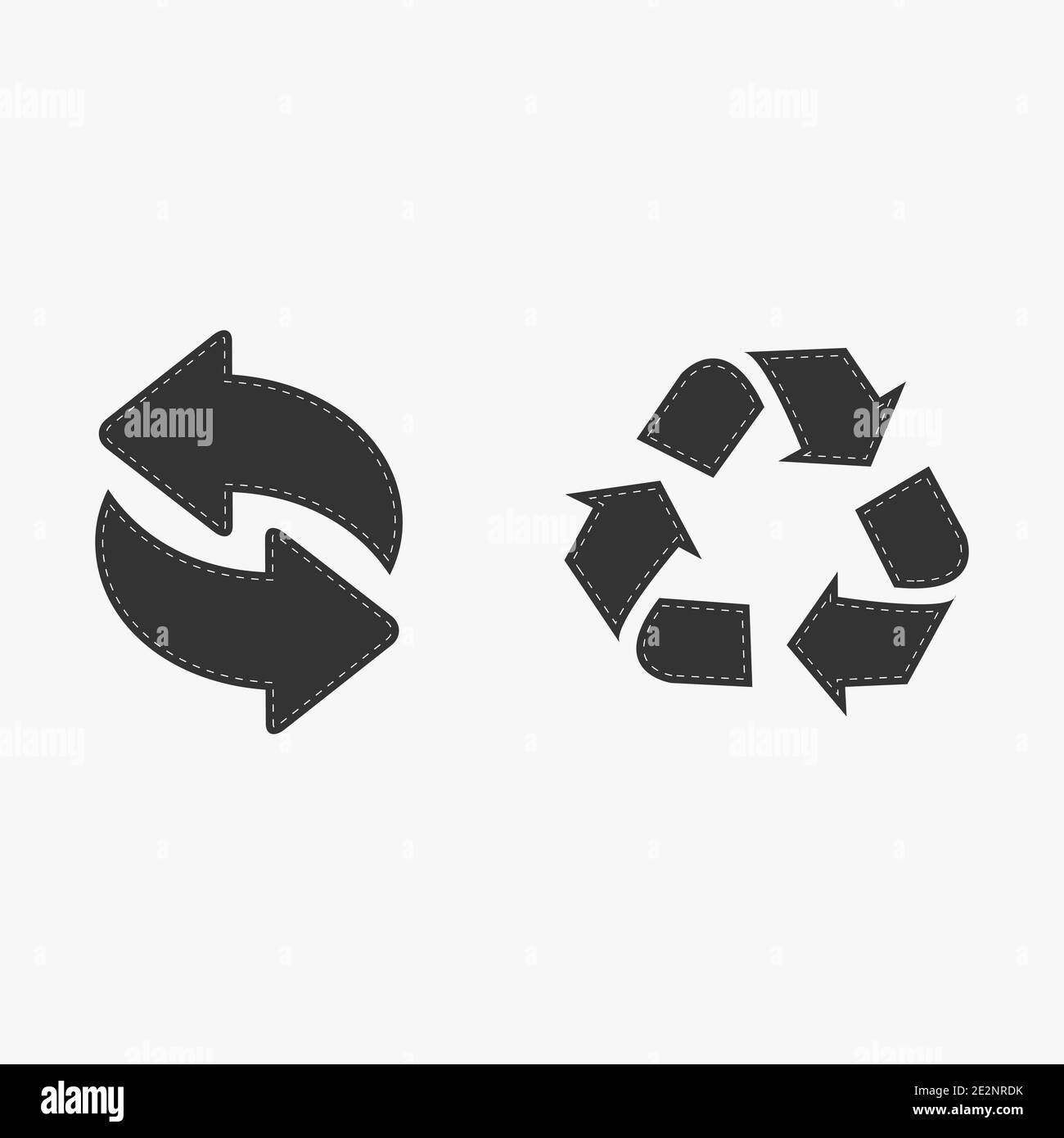 Recycle icon black isolated on white background Stock Vector Image ...