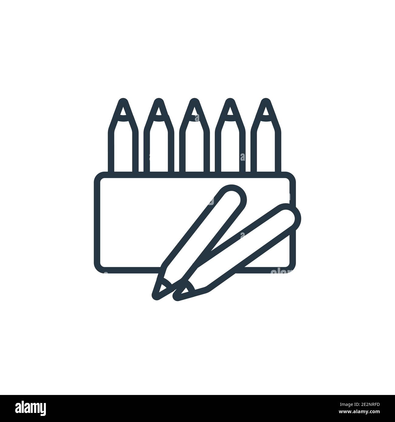 Crayon outline vector icon. Thin line black crayon icon, flat vector