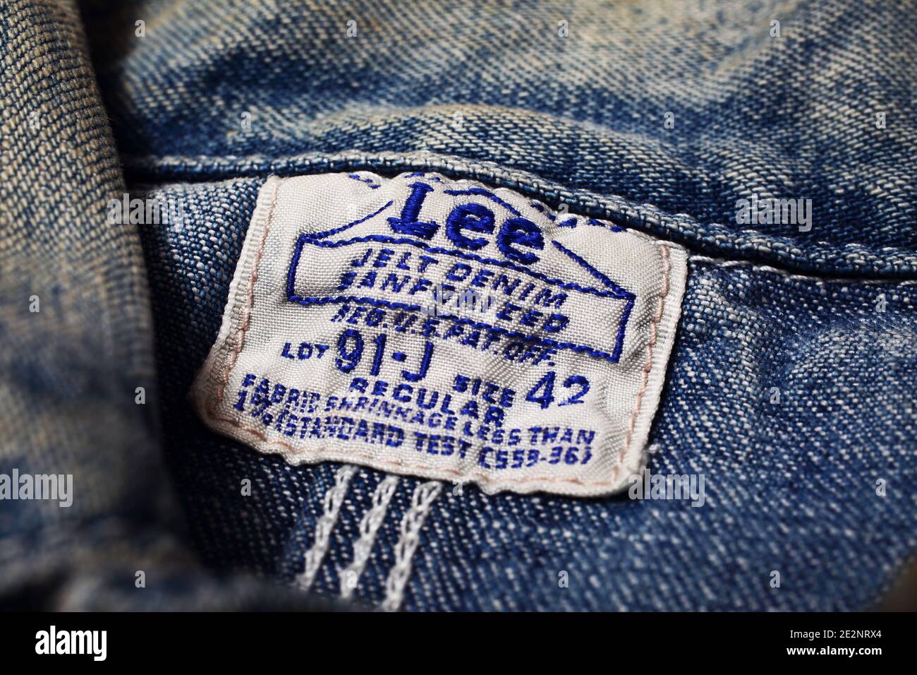 close-up of Lee Jeans vintage denim label Stock Photo - Alamy
