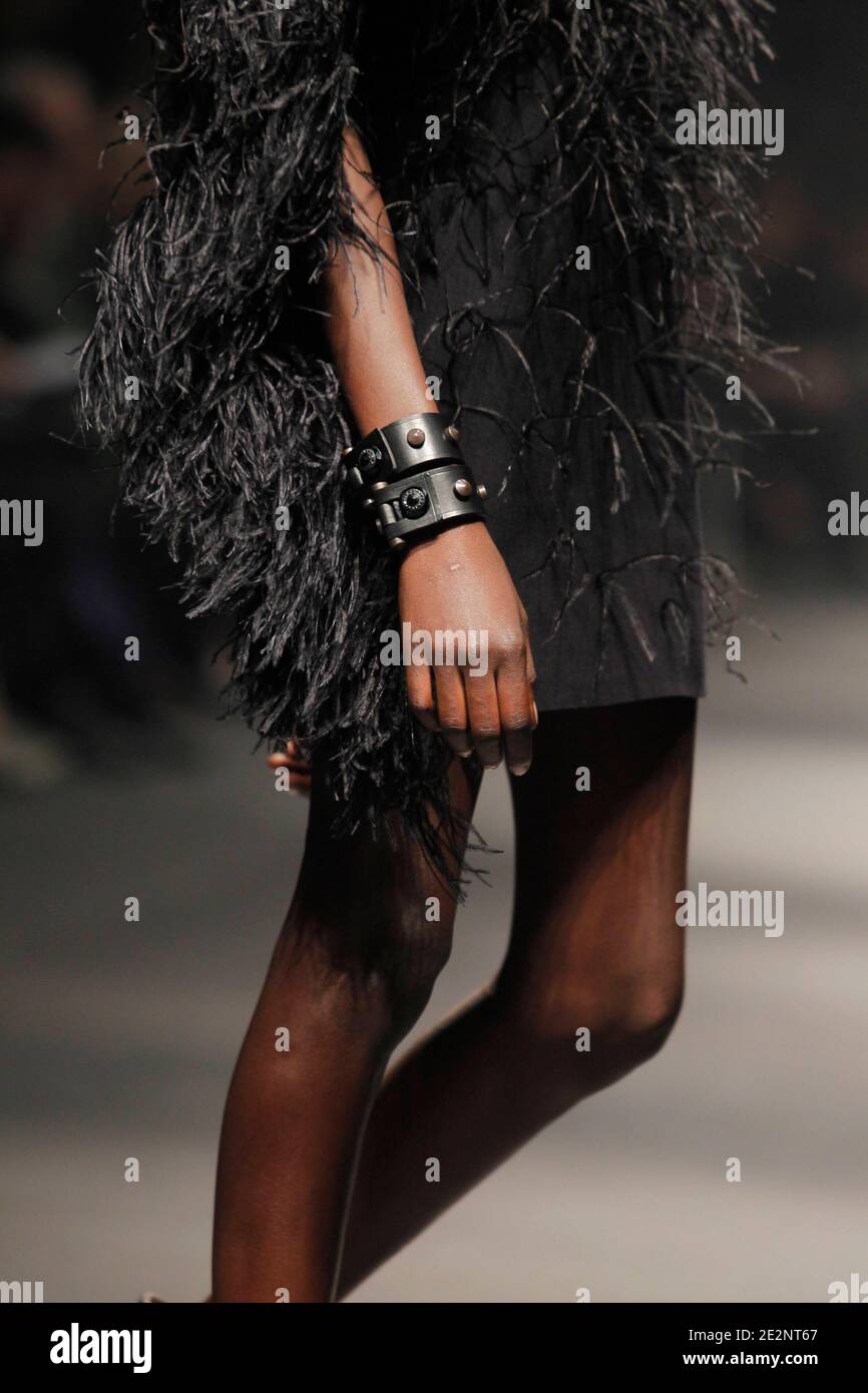 A model displays a creation by designer Alber Elbaz for Lanvin Fall-Winter 2010/2011 ready-to-wear collection show in Paris, France on March 5, 2010. Photo by Alain Gil-Gonzalez/ABACAPRESS.COM Stock Photo
