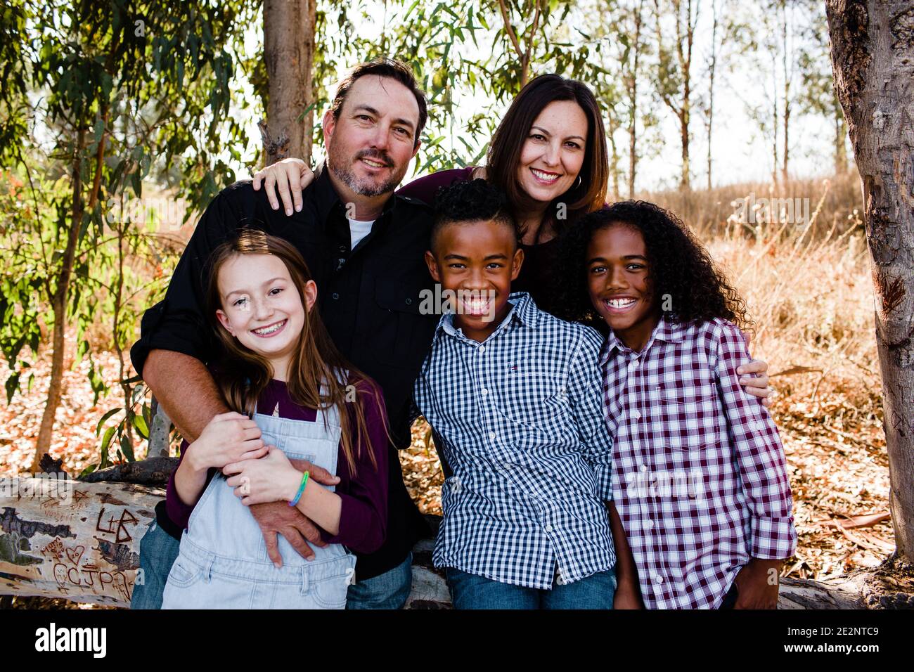 Family of Five Smiling for Camera at Park in Chula Vista Stock Photo ...