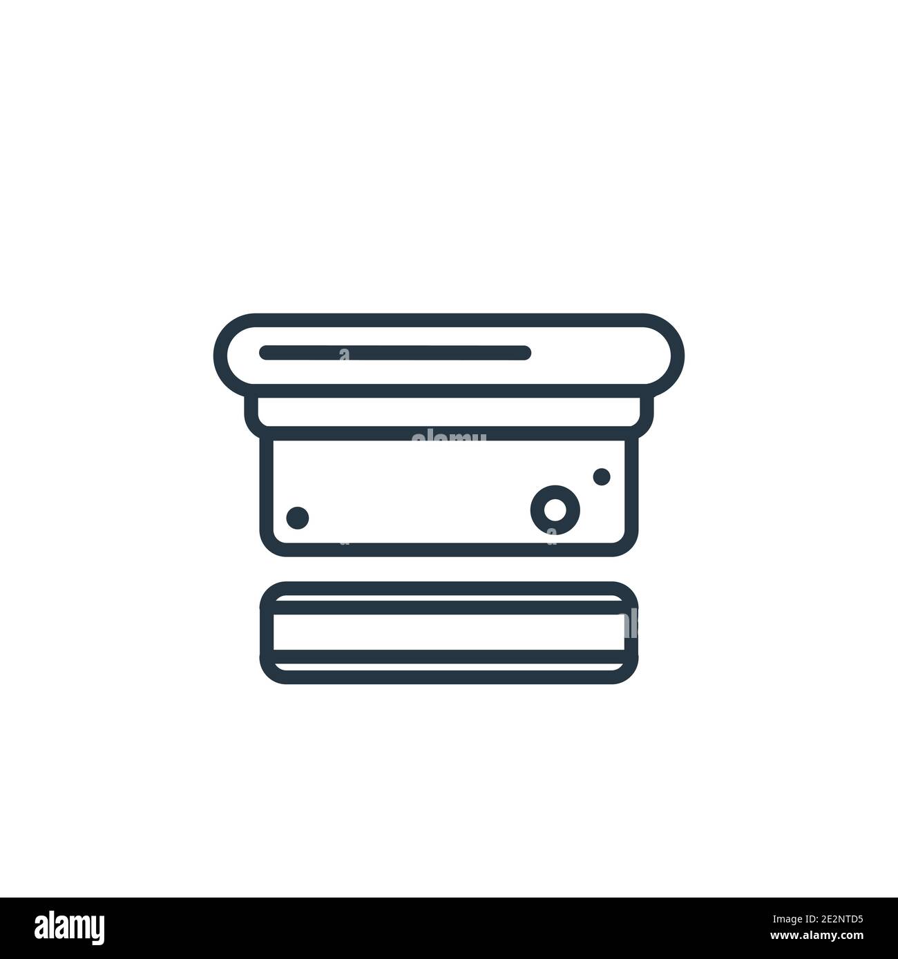 Blackboard eraser outline vector icon. Thin line black blackboard