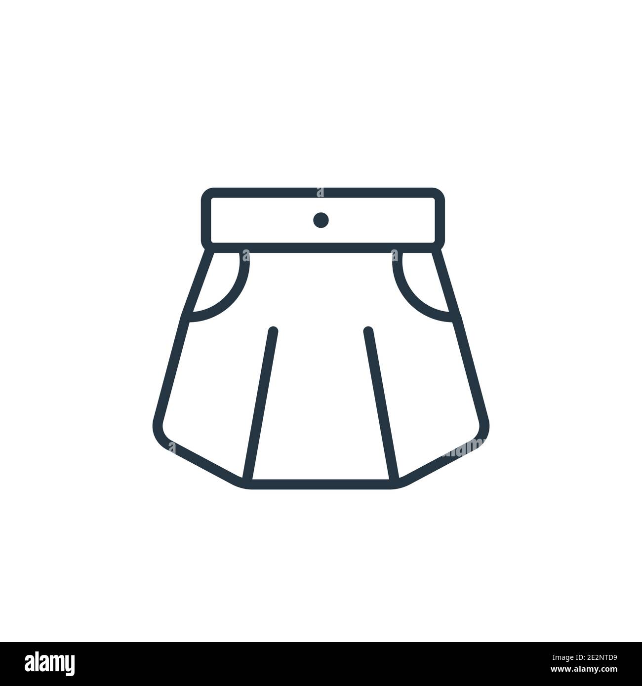 Short skirt outline vector icon. Thin line black short skirt icon, flat ...