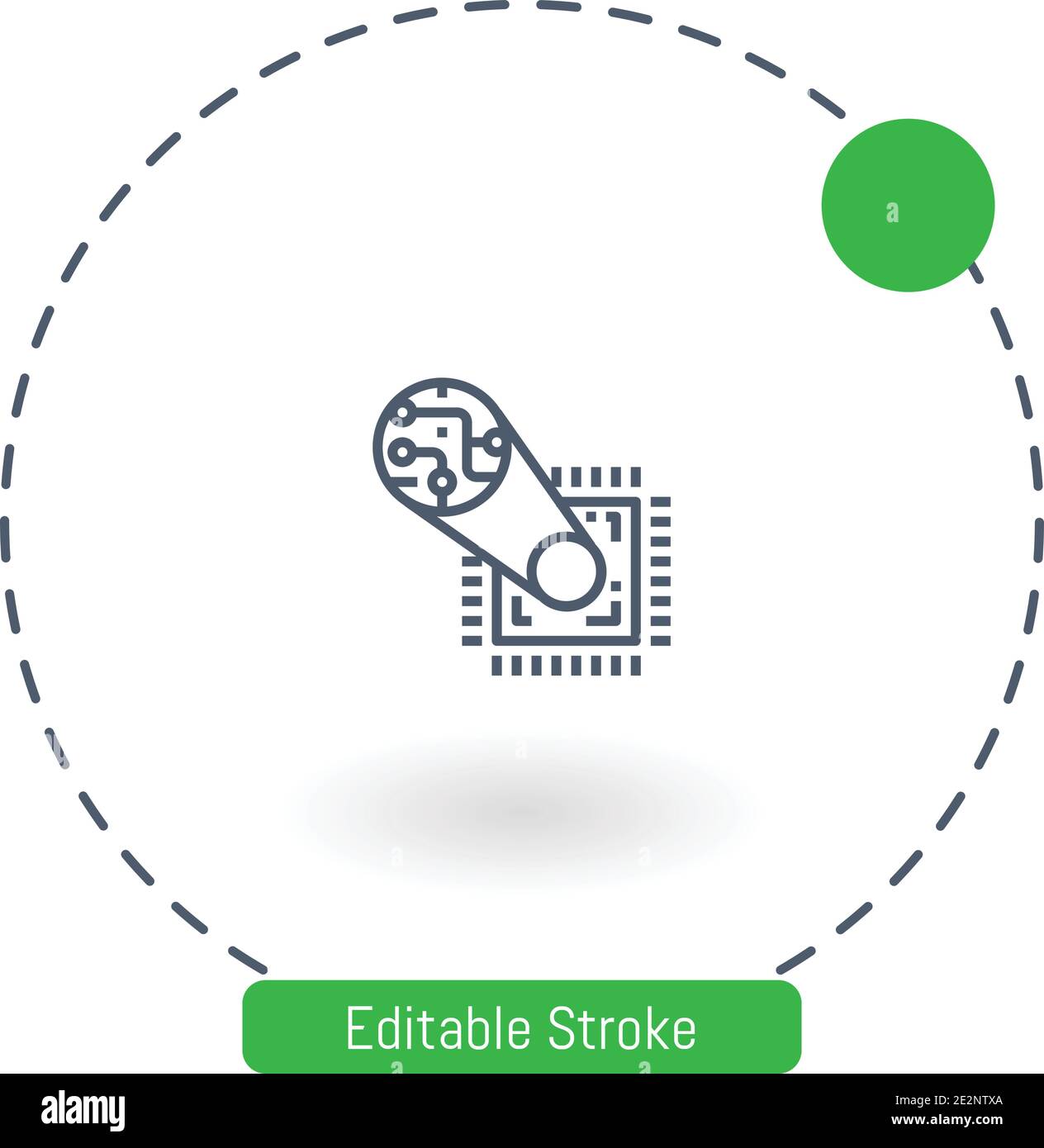 microprocessor vector icon editable stroke outline icons for web and mobile Stock Vector