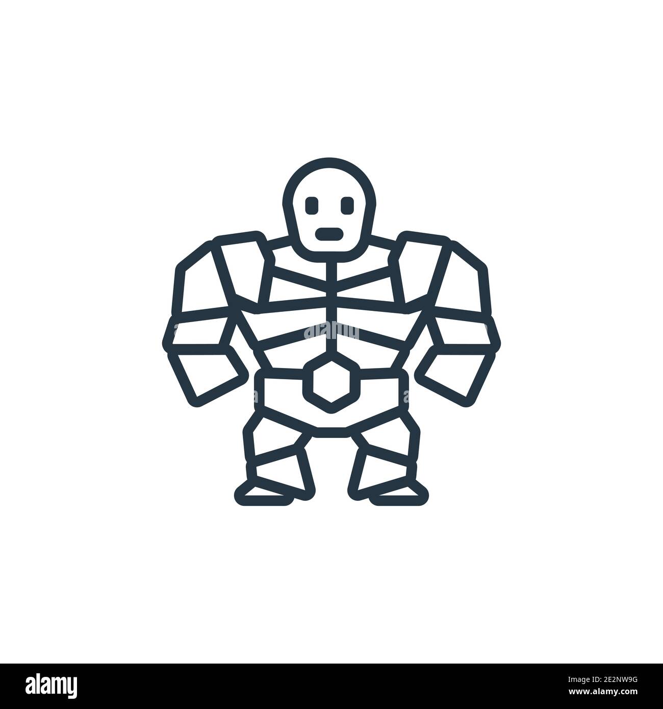 Golem outline vector icon. Thin line black golem icon, flat vector simple element illustration from editable fairy tale concept isolated on white back Stock Vector
