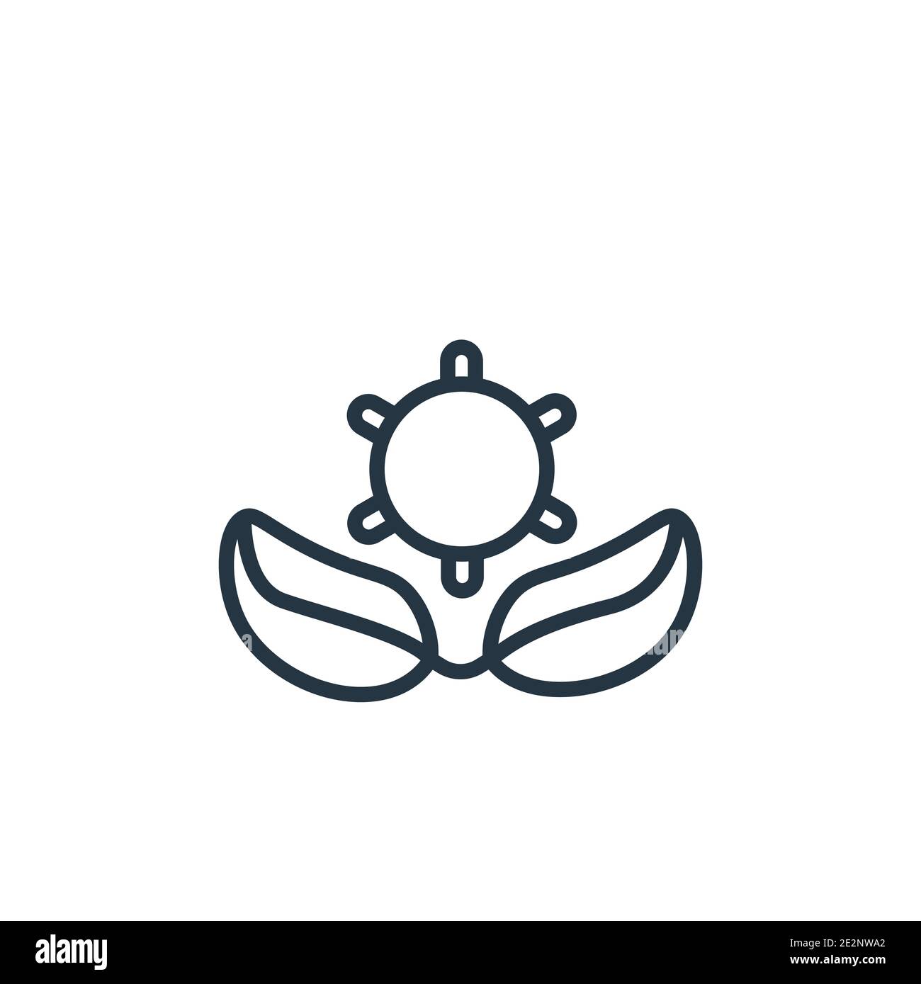 Ecological energy source outline vector icon. Thin line black ecological energy source icon, flat vector simple element illustration from editable eco Stock Vector