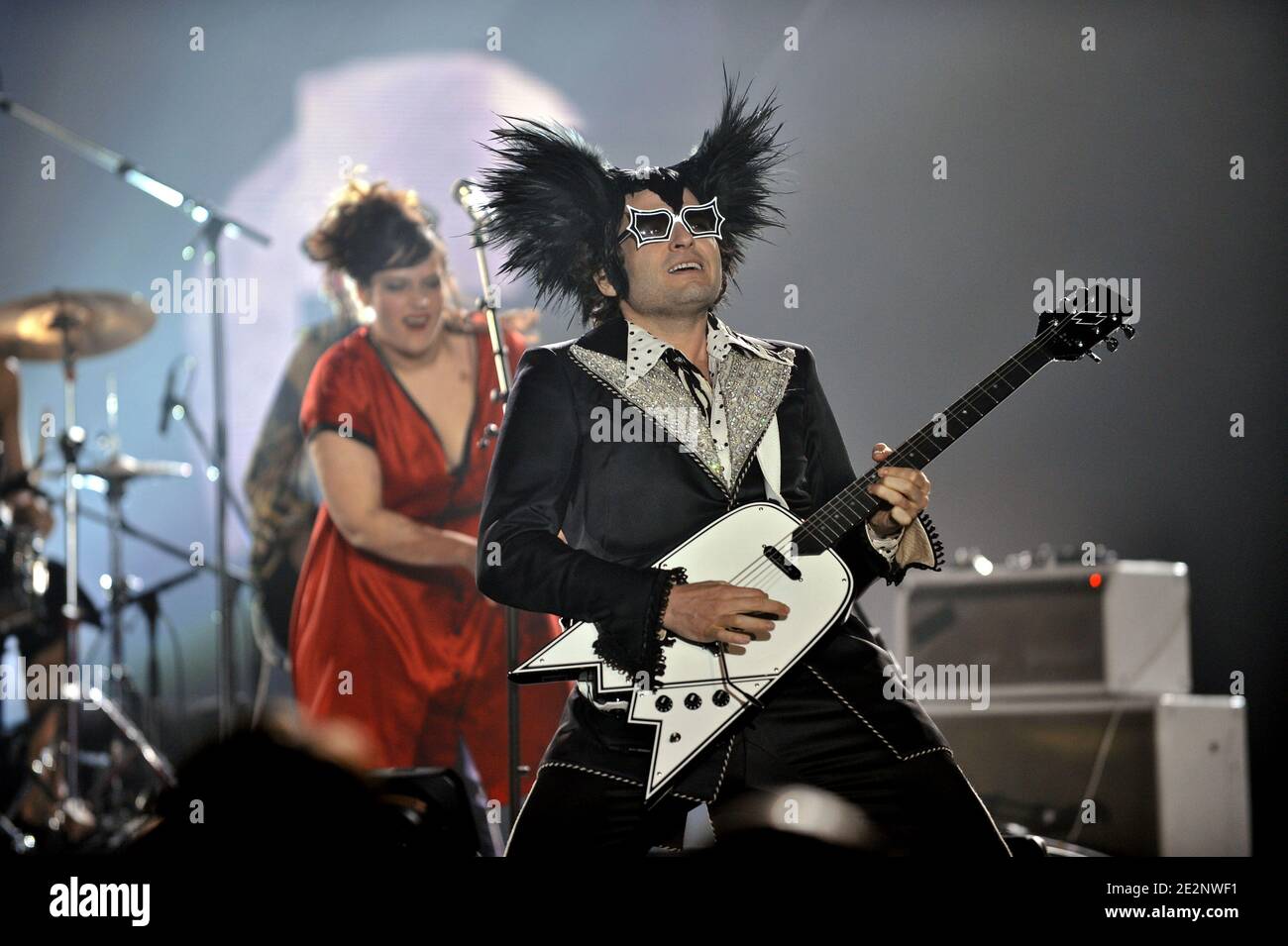 French singer M performs live during the 25th 'Victoires de la Musique