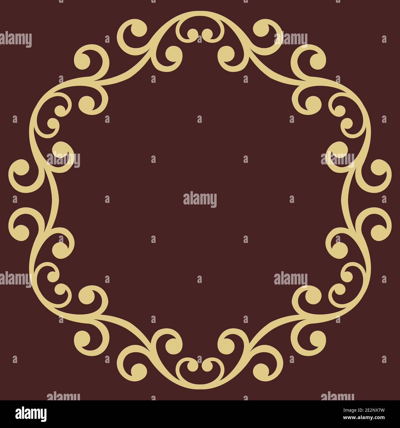 Floral Vector Round Frame Stock Vector