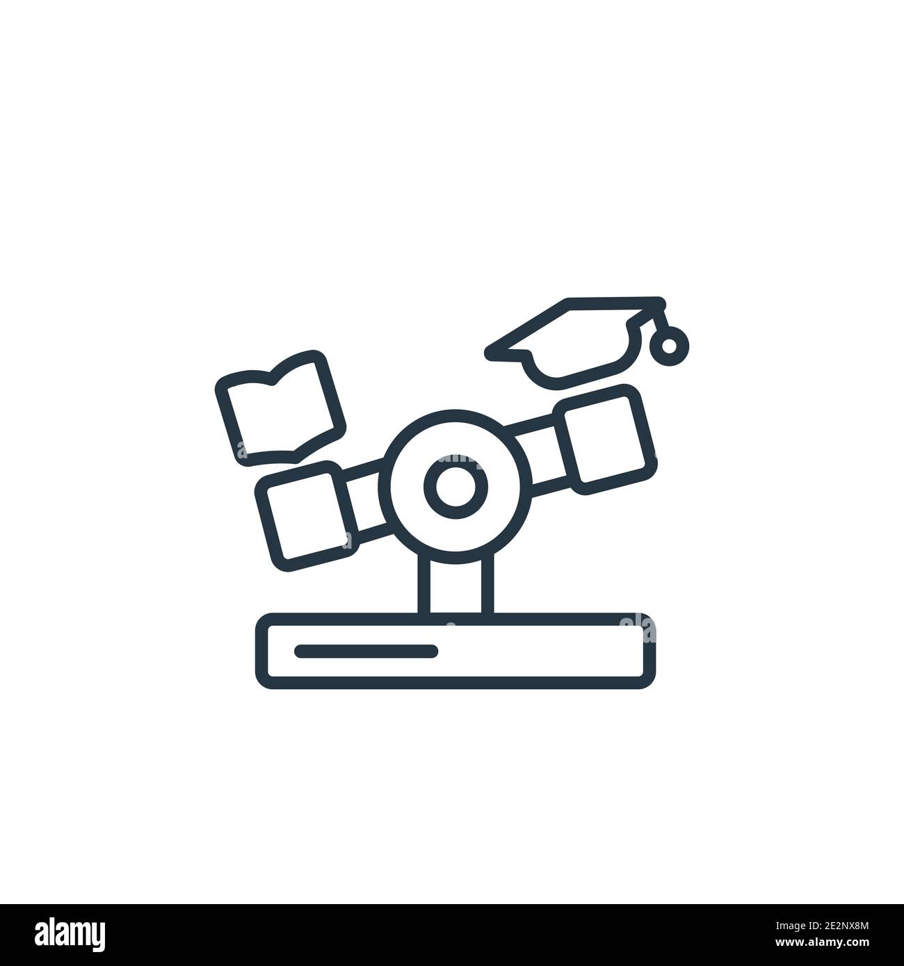 Swing balancer outline vector icon. Thin line black swing balancer icon ...
