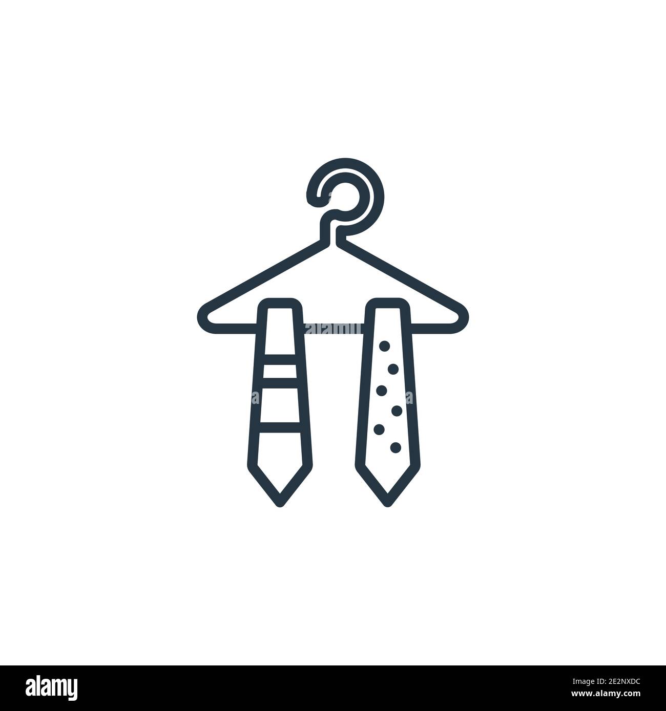 Ties on hanger outline vector icon. Thin line black ties on hanger icon, flat vector simple element illustration from editable fashion concept isolate Stock Vector
