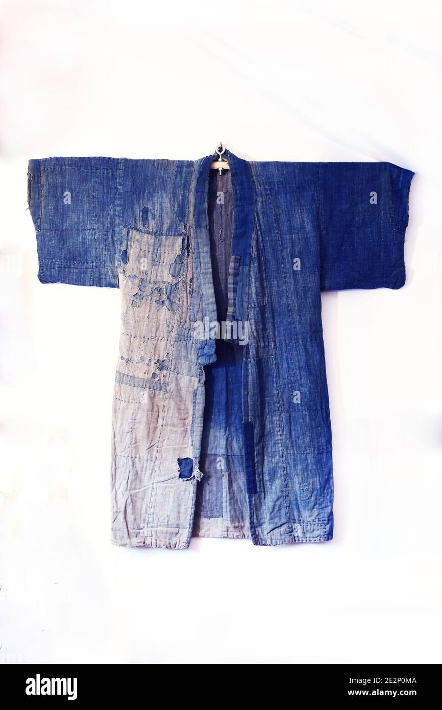 GREAT BRITAIN / England /London / Denim Style/ Japanese Indigo Boro Kimono  early 1900s Stock Photo - Alamy