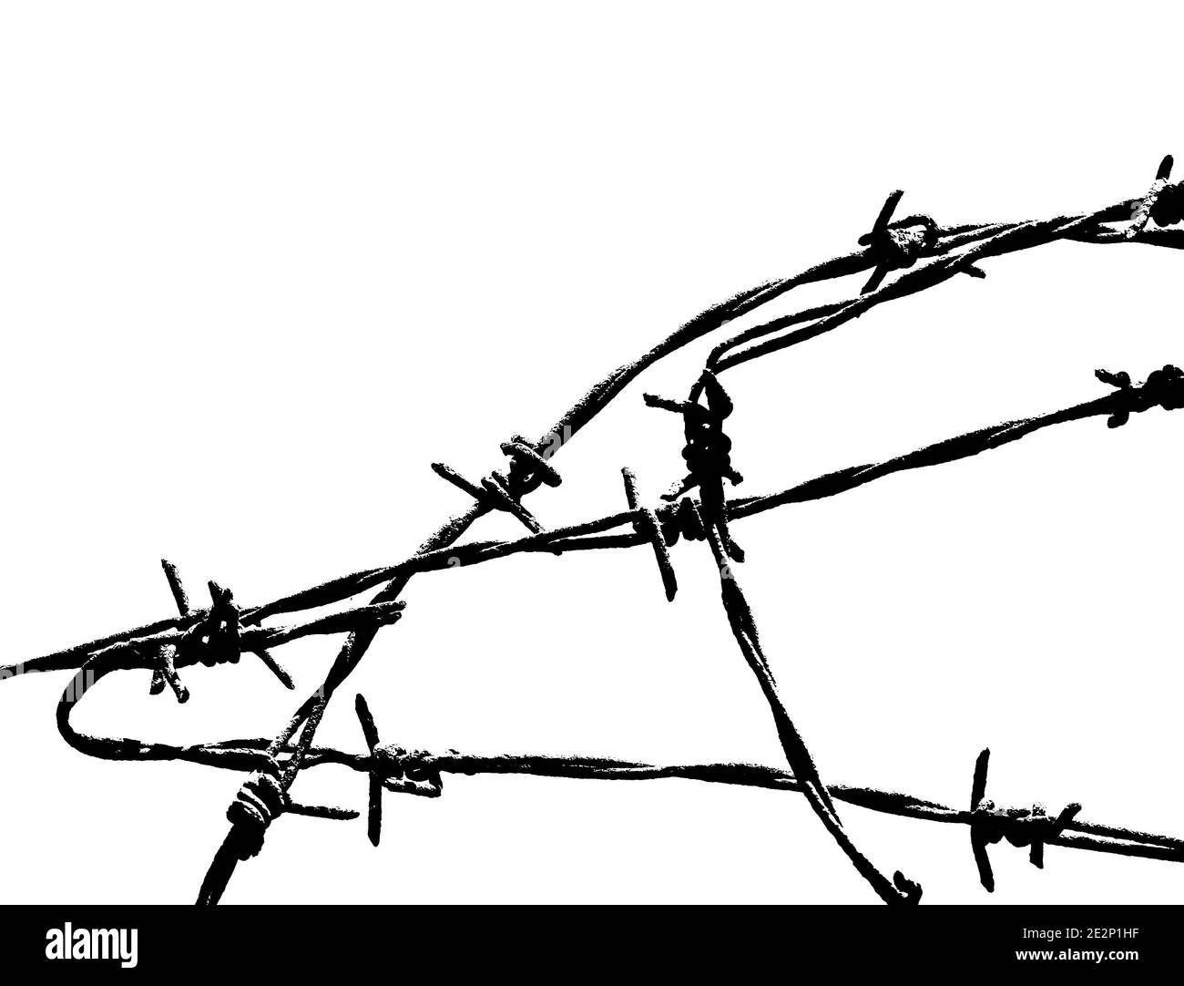 Barbed wire background. silhouette of the barbed wire Stock Photo - Alamy