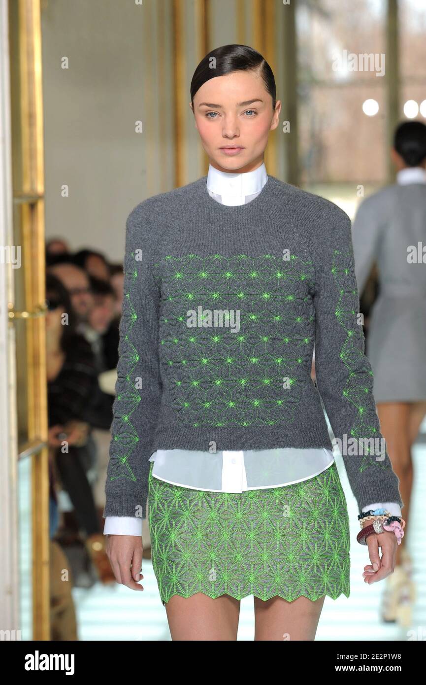 A model displays a creation for Balenciaga Fall-Winter 2010/2011  ready-to-wear collection show held at the Hotel Crillon in Paris, France on  March 4, 2010. Photo by Alain Gil-Gonzalez/ABACAPRESS.COM Stock Photo -  Alamy