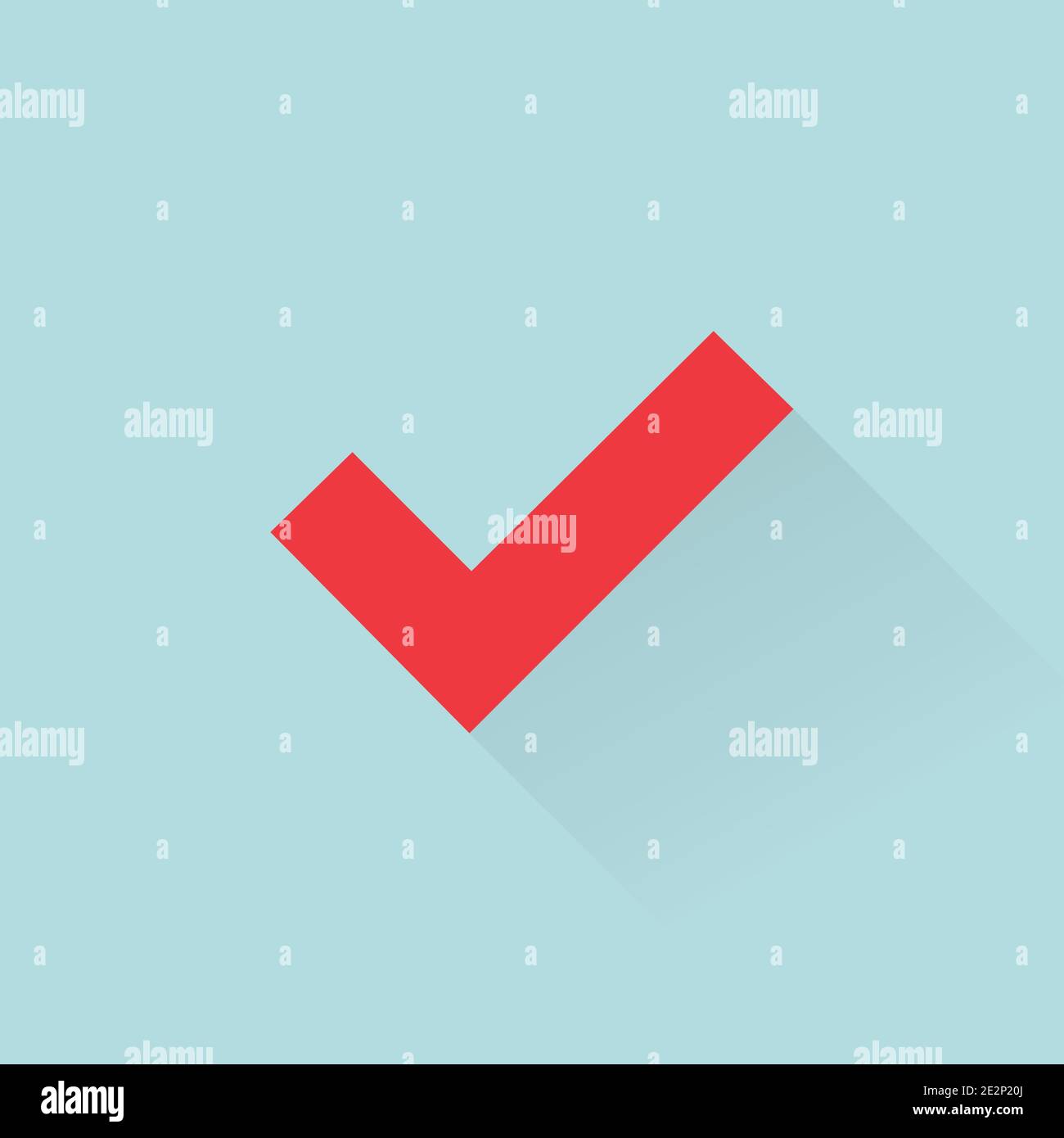 Check Mark icon on blue background in flat style Stock Vector Image ...