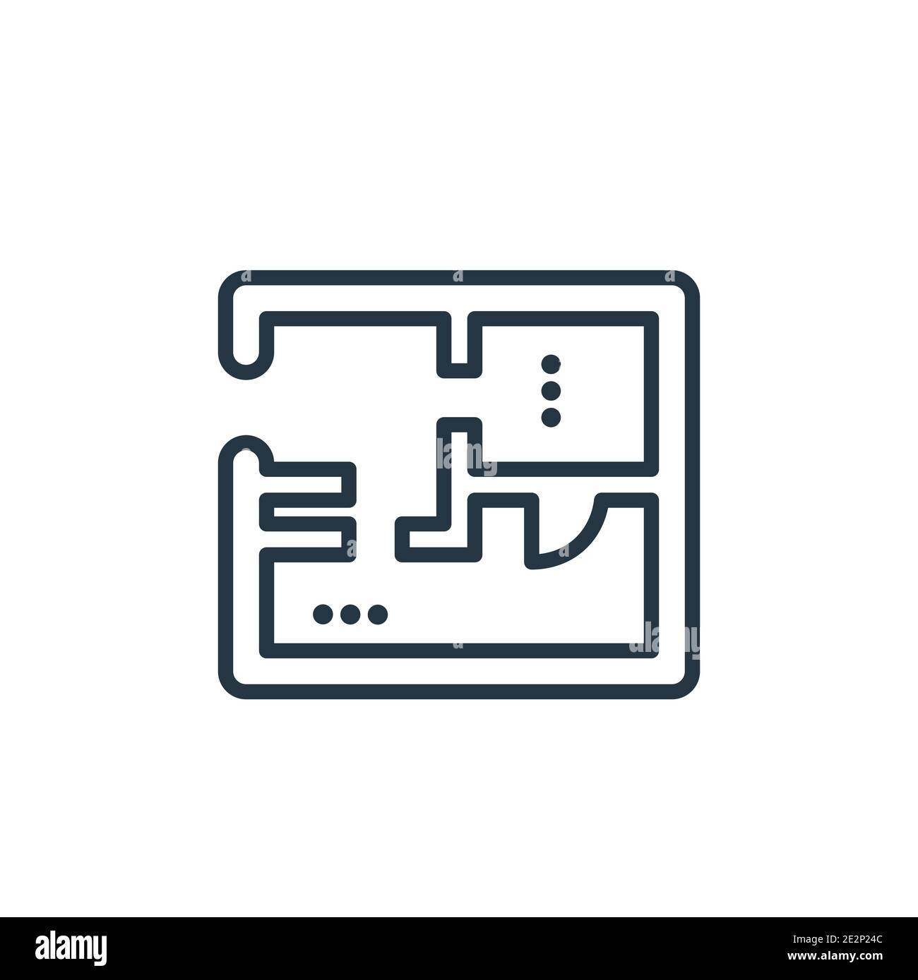 House plan outline vector icon. Thin line black house plan icon, flat ...