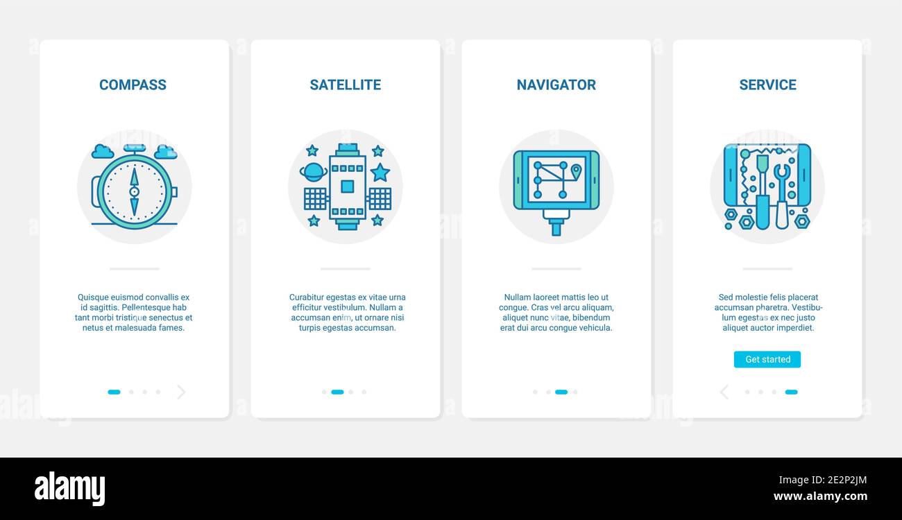Gps navigation service technology vector illustration. UX, UI