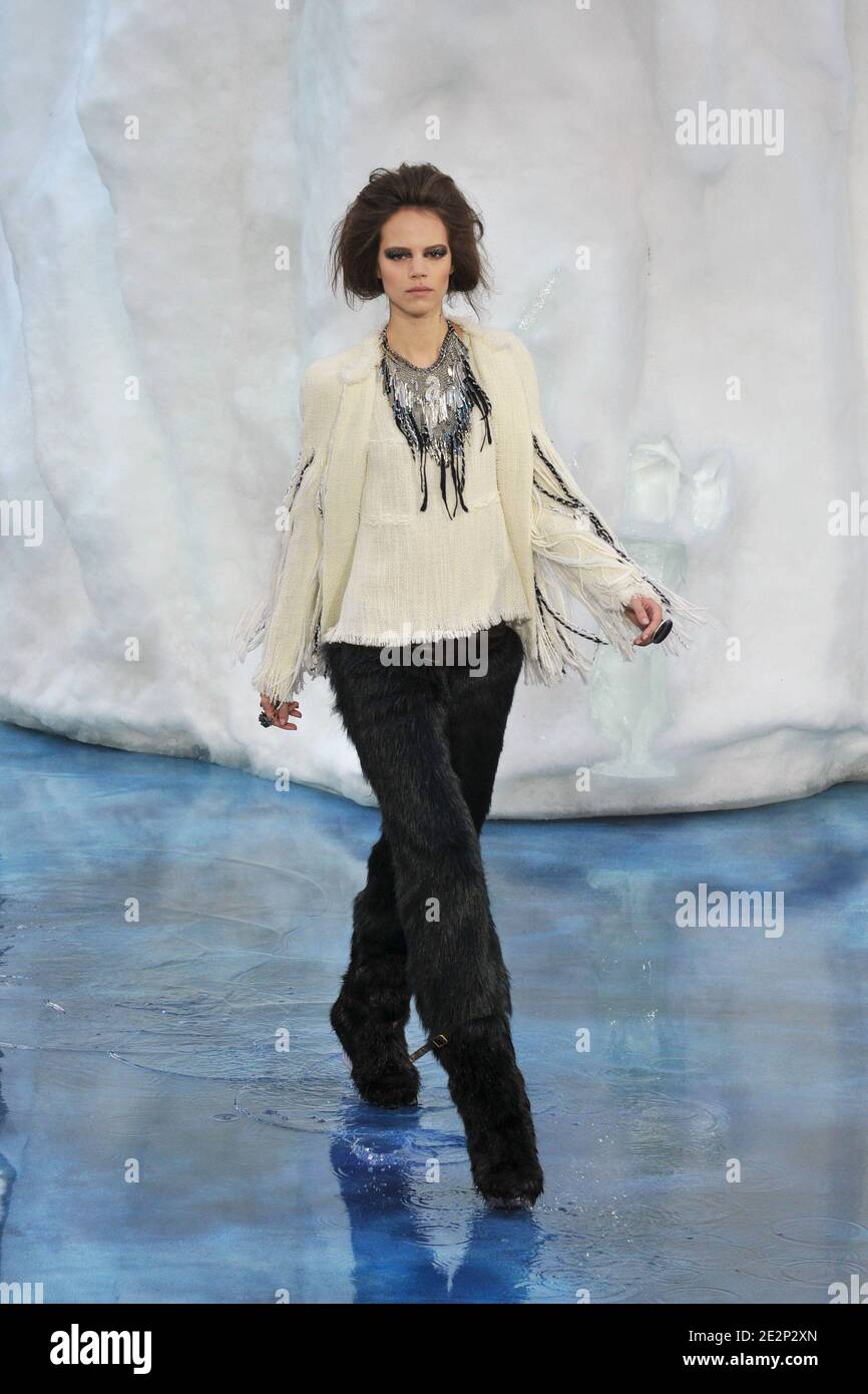 Model Freja Beha Erichsen displays a creation by designer Karl Lagerfeld  for Chanel Fall-Winter 2010/2011 ready-to-wear collection show held at the  Grand-Palais in Paris, France on March 9, 2010. Photo by Christophe