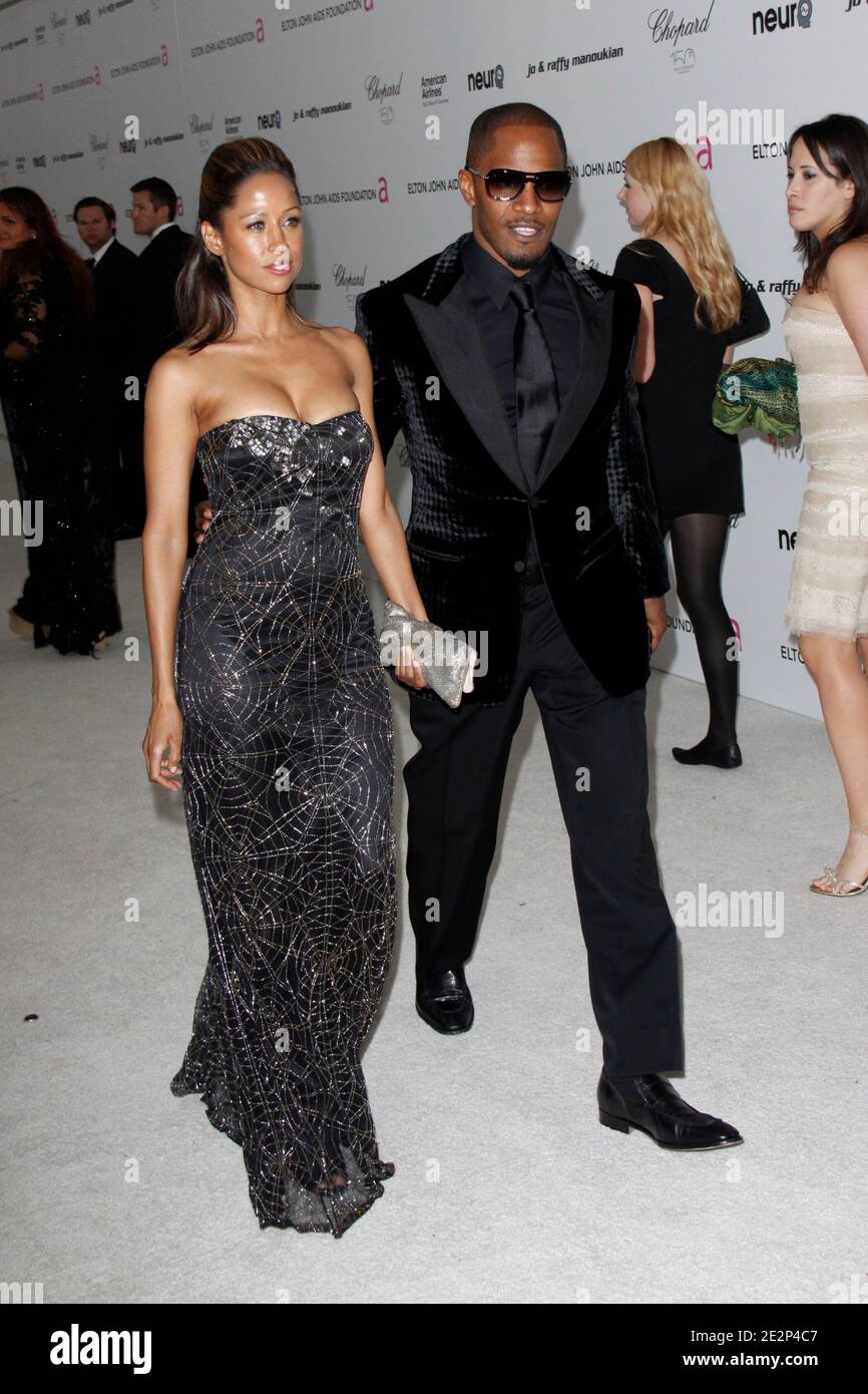 Jamie Foxx and Stacey Dash arriving for 18th Annual Elton John AIDS
